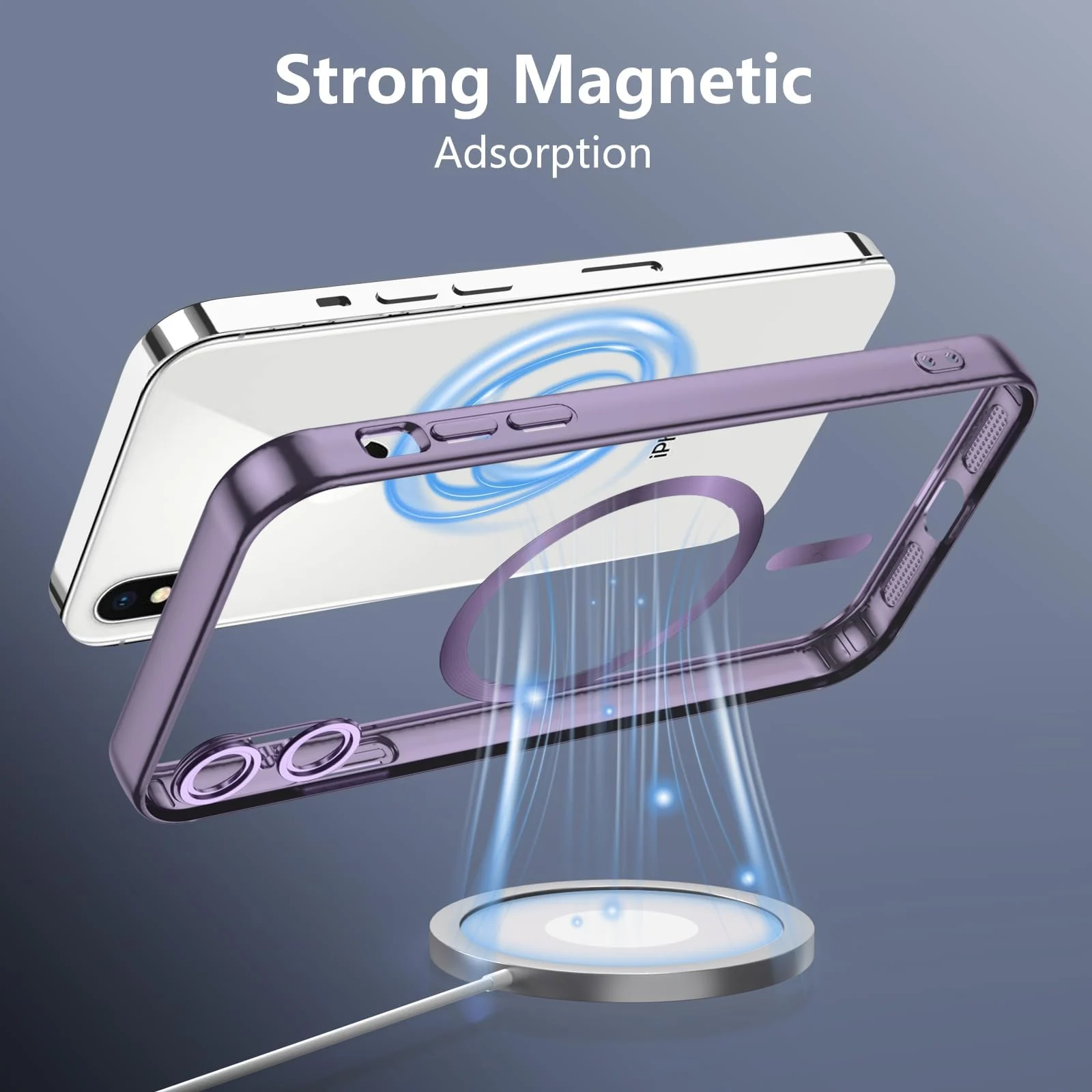 DL3 Mobilak Clear MagSafe-Compatible Magnetic Case for iPhone X / iPhone XS with Camera Protection - Purple