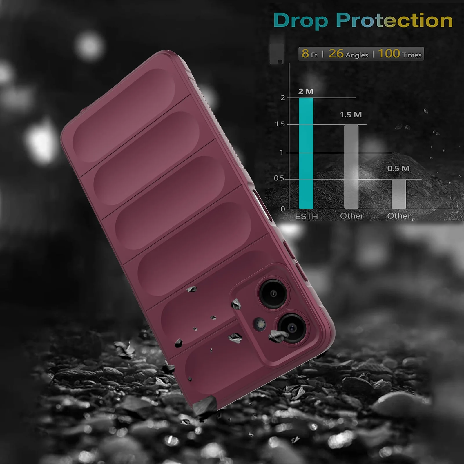 DL3 Mobilak Flexible Silicone and TPU Protective Case with Camera Protection for Samsung Galaxy A06 - Wine Red