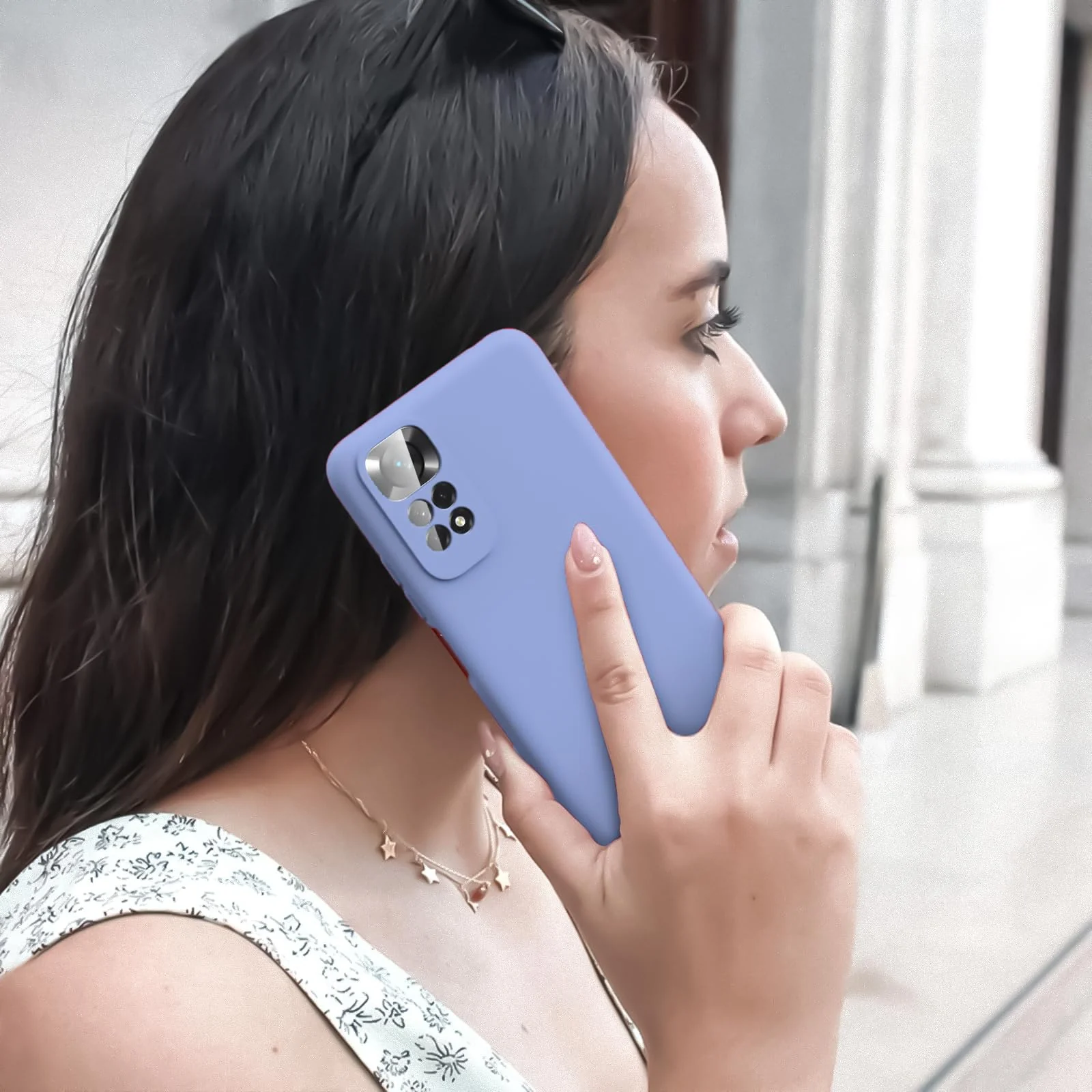 DL3 Mobilak Liquid Silicone Protective Case with Soft Microfiber Lining with Full Camera Protection for Xiaomi Redmi Note 12 Pro 4G / Redmi Note 11 Pro 4G&5G - Baby Blue