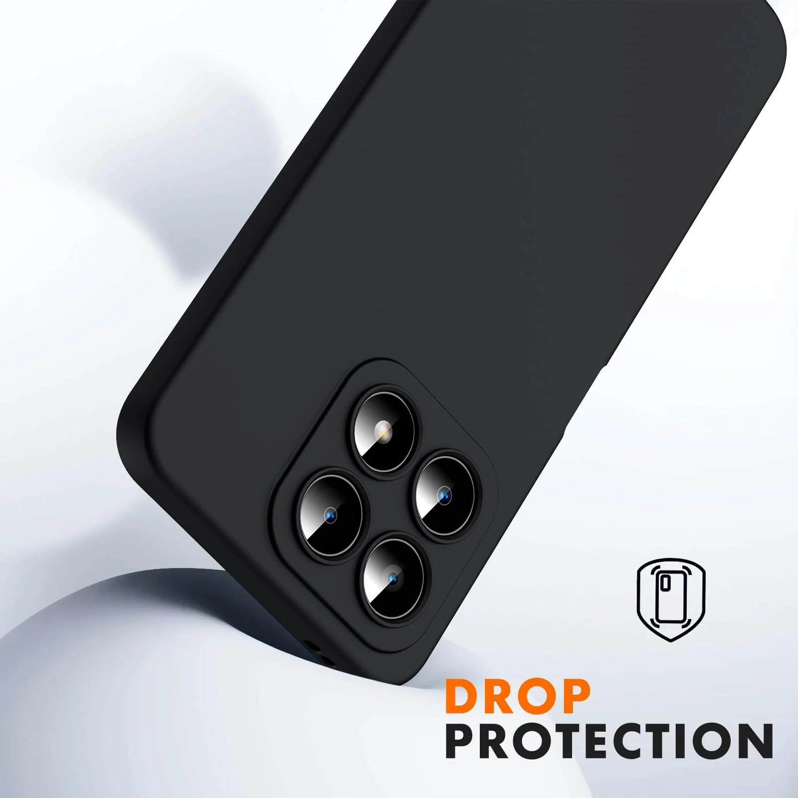 DL3 Mobilak Liquid Silicone Case for Honor X8a, Not compatible with MagSafe, Supports wireless charging, Camera protection - Black