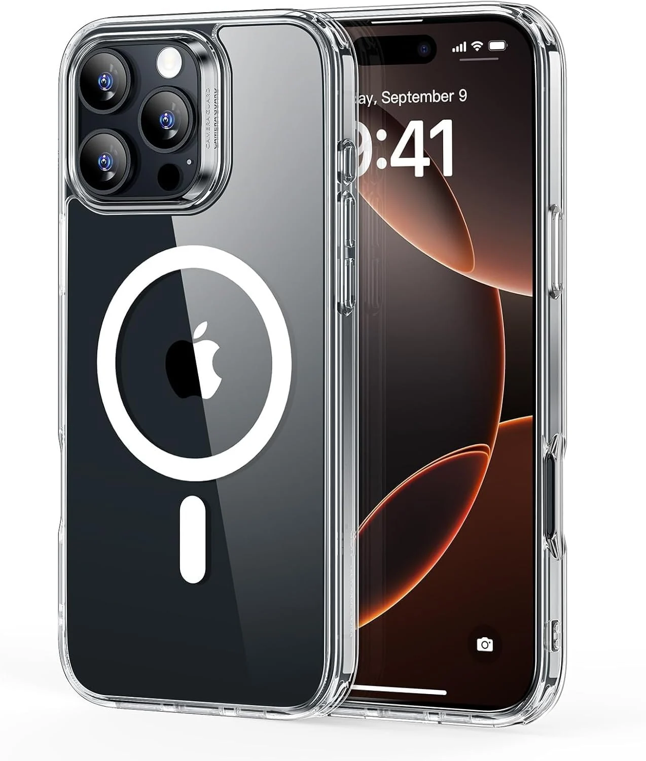 DL3 MOBILAK for iPhone 16 Pro Case Clear [Compatible with MagSafe] Slim Magnetic Clear Bumper Case