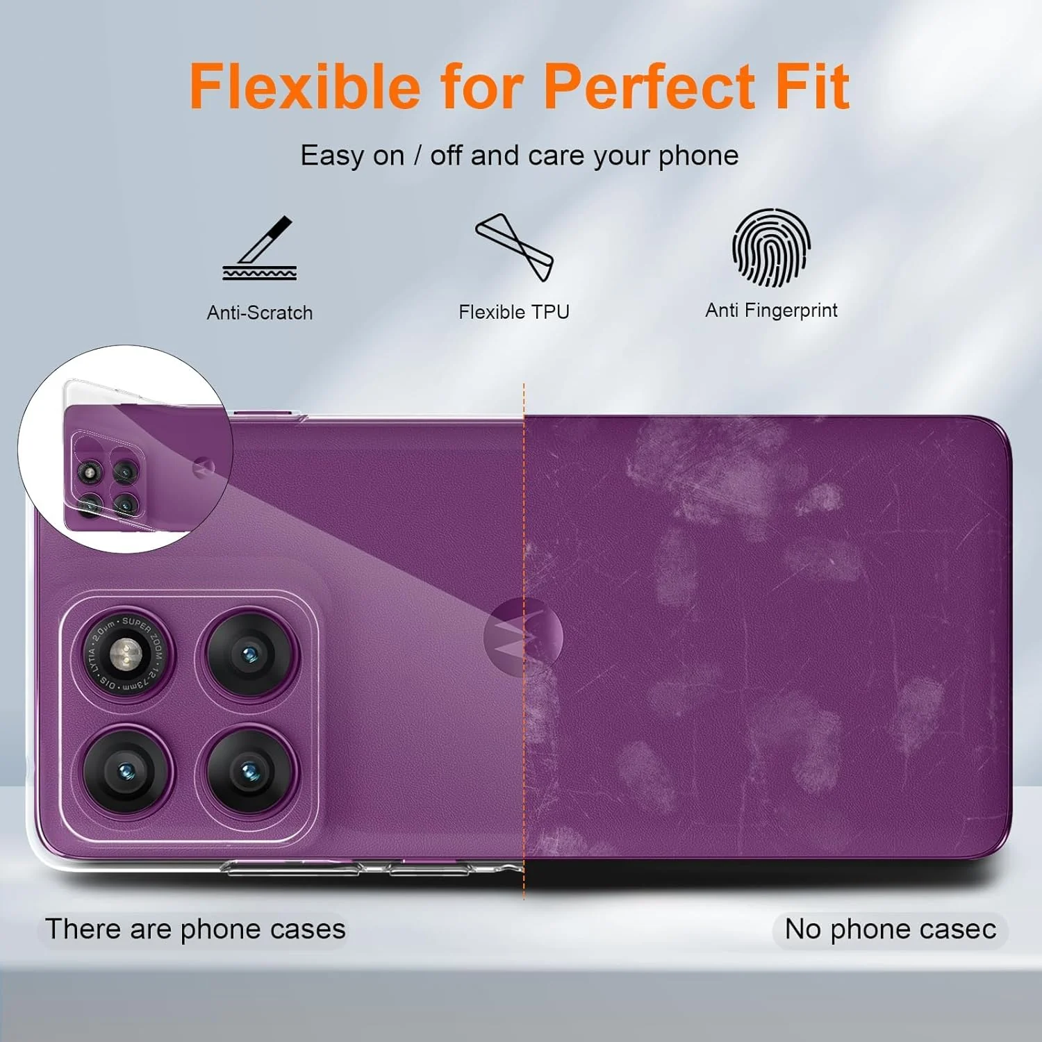 DL3 Mobilak Case Compatible with Motorola Moto Edge 60 Pro Case Crystal Soft TPU Gel Case Flexible Silicone Anti-Scratch TPU Cover - Clear