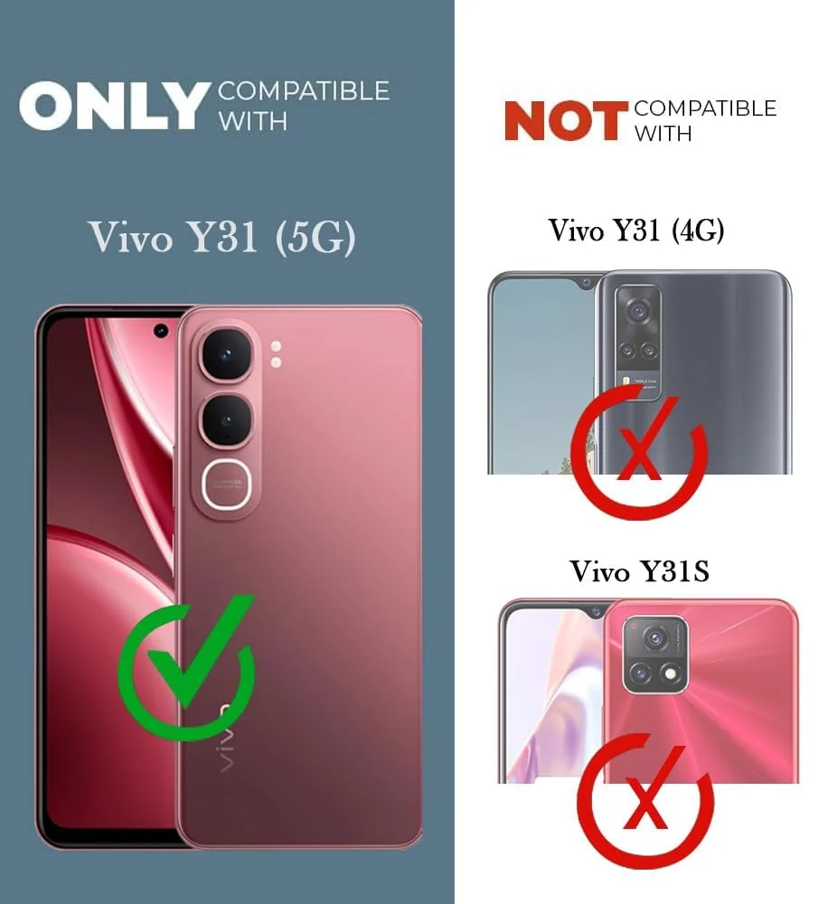 DL3 Mobilak Case Compatible with vivo Y21D 5G / Y31 5G, Case Crystal Soft TPU Gel Case Flexible Silicone Anti-Scratch Camera Protection TPU Cover - Clear