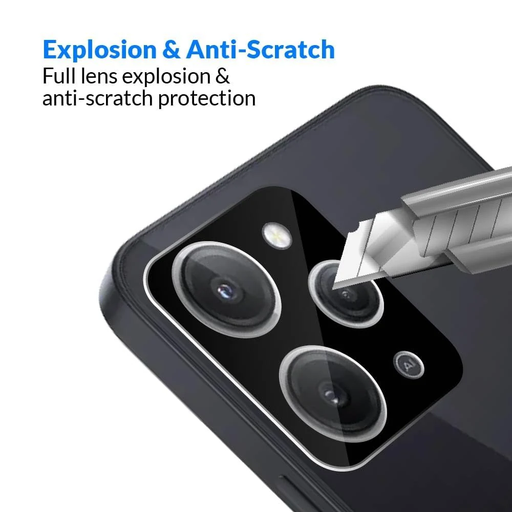DL3 Mobilak Xiaomi Redmi 12 4G / Redmi Note 12R/Poco M6 Pro 5G Camera Lens Protector Tempered Glass Screen Protector HD [Full Coverage][Anti-Scratch] Drop Protection Ultra Clear/Thin Lens Case - Black