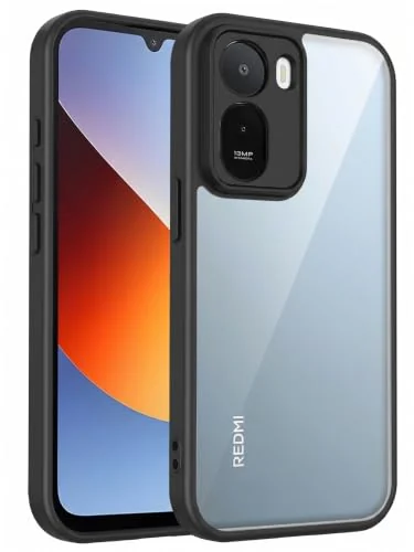 MOBIGON Anti-Yellowing Shockproof Transparent Phone Case for Xiaomi Redmi A7 Pro 4G, Black