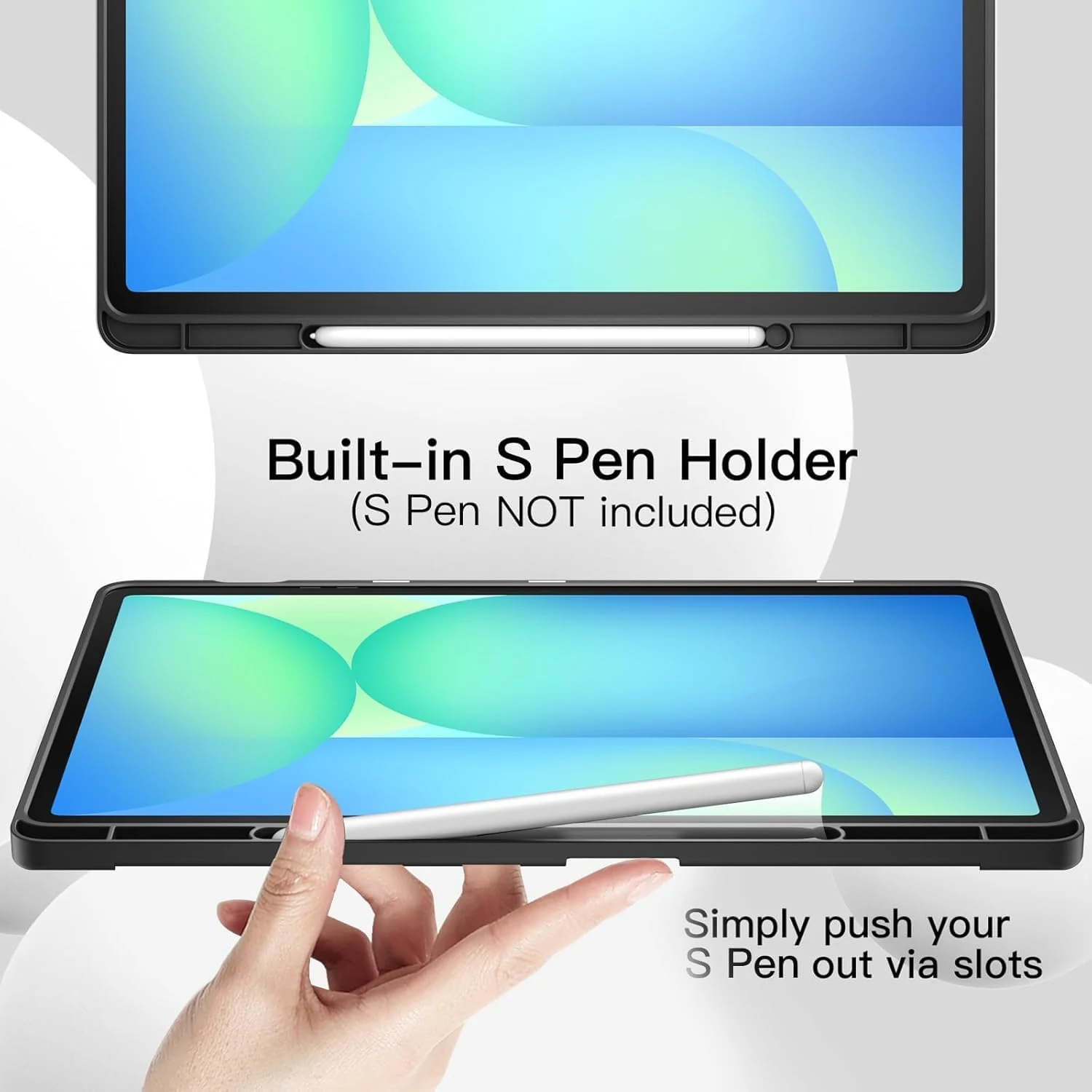 DL3 Mobilak Samsung Galaxy Tab S10 FE Plus 13.1 Inch 2025 Model (SM-X620/X626) with Pen Holder, Soft TPU Back Trifold Stand Protective Smart Cover Flip, Auto Wake&Sleep - Black