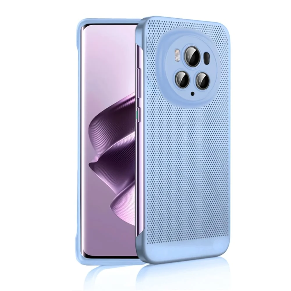 DL3 Mobilak Case for Honor Magic 6 Pro 5G Heat Dissipation with Built-in Camera Lens Protector Slim Fit Breathable Cooling Anti-Fingerprint Hard PC Back Shockproof Cover - Baby Blue