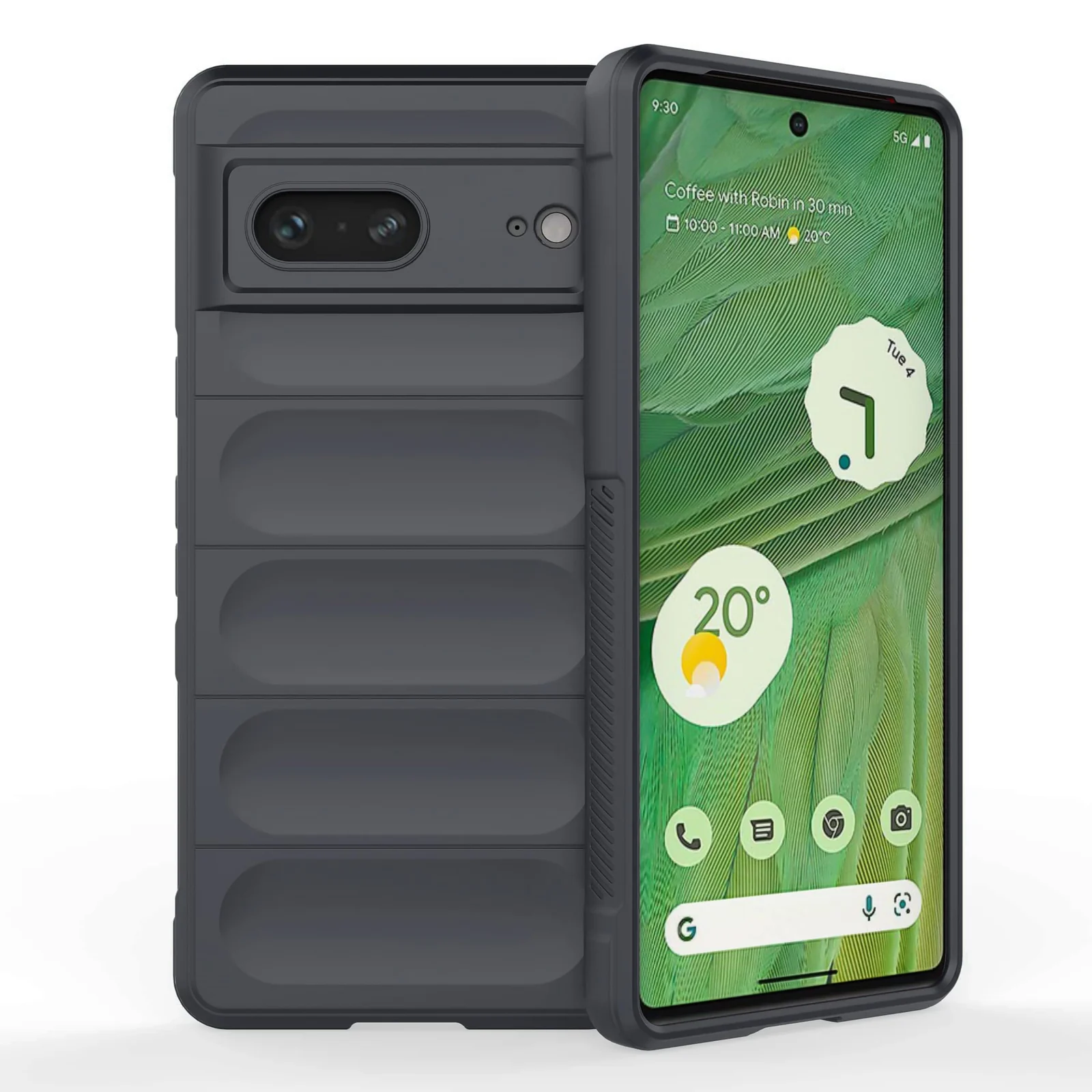 DL3 Mobilak Flexible Silicone and TPU Protective Case with Camera Protection for Google Pixel 7 - Dark Gray