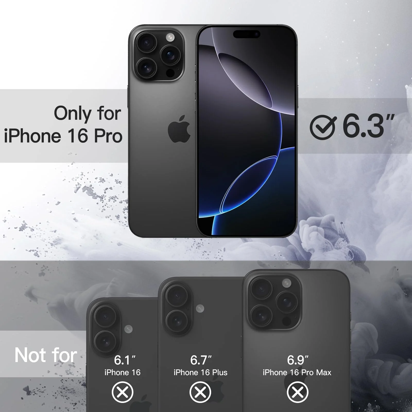 DL3 Mobilak Translucent Matte Case for iPhone 16 Pro 6.3-Inch Compatible with, Compatible with MagSafe accessories, Shock-absorbing protection, Scratch-resistant surface - Black
