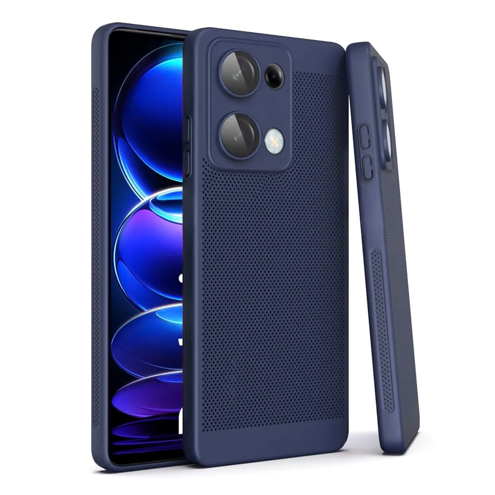 DL3 Mobilak Heat-Dissipation Hard PC Case with Built-In Camera Lens Protector for Xiaomi Redmi Note 13 4G - Blue