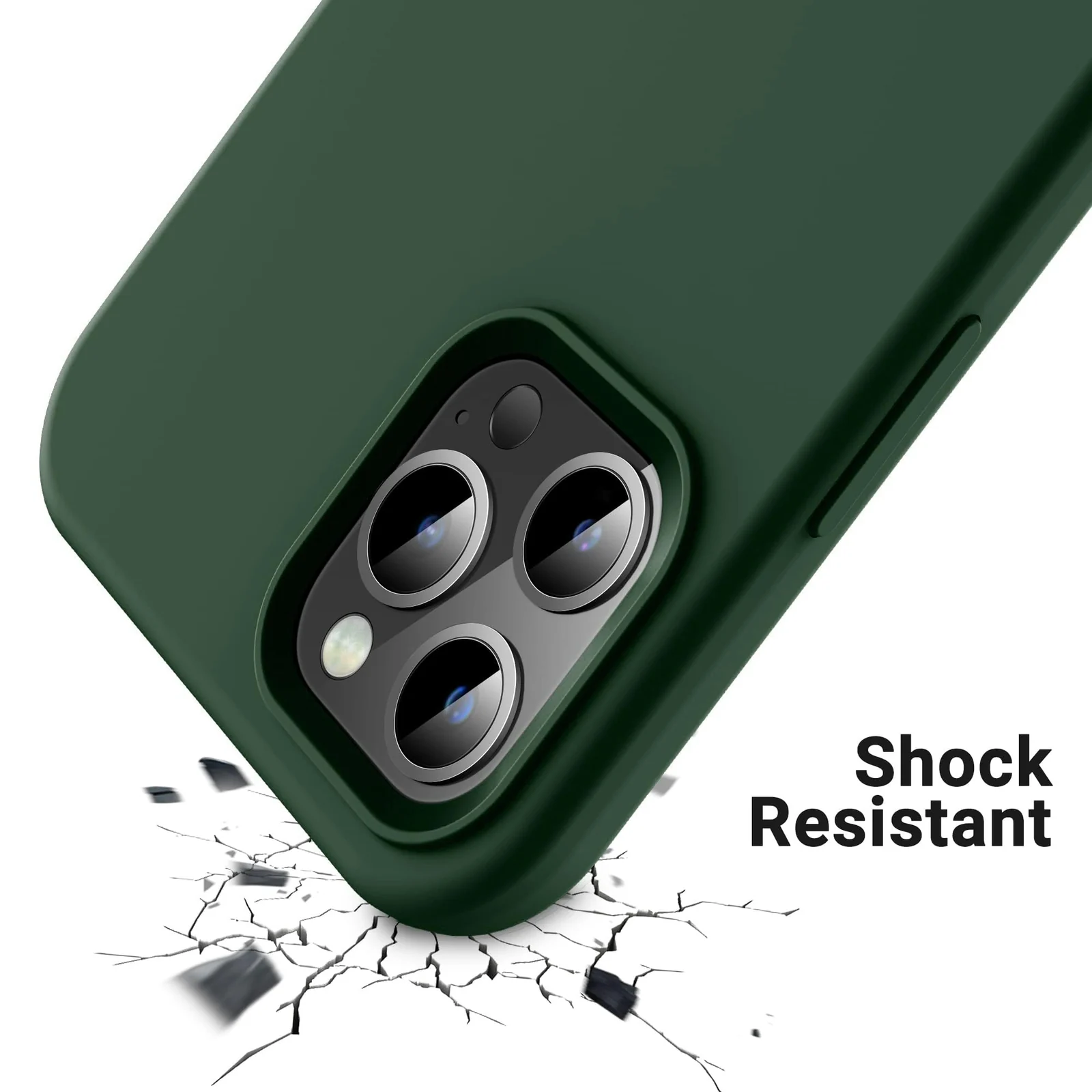 DL3 Mobilak Liquid Silicone Protective Case with Soft Microfiber Lining for iPhone 14 Pro Max (6.7 Inch) - Green 2