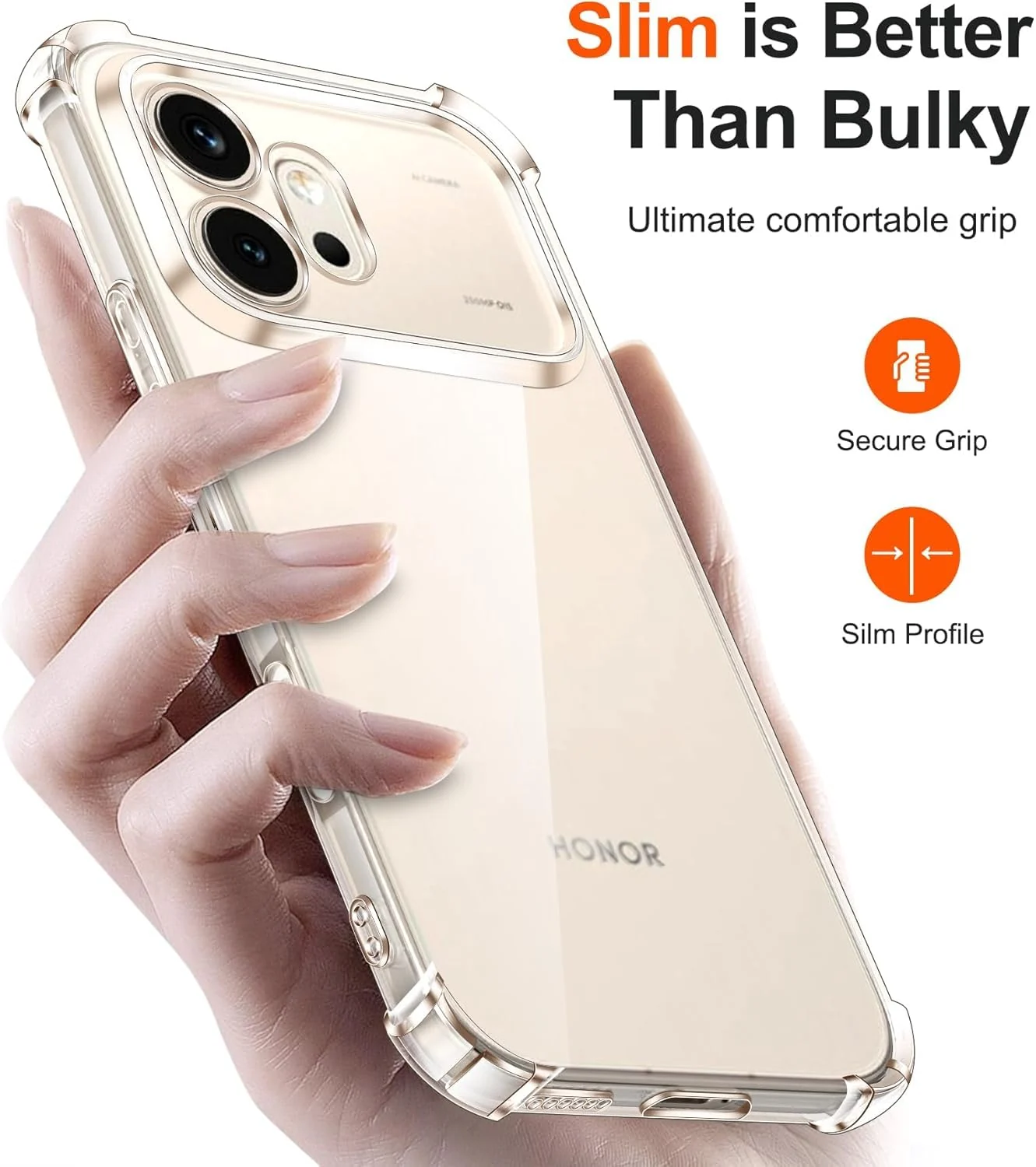 DL3 Mobilak Case Compatible with Honor 600 5G, Cover SiliconeTransparent TPU Gorilla Anti-shock Protector Camera Shockproof Corners - Clear