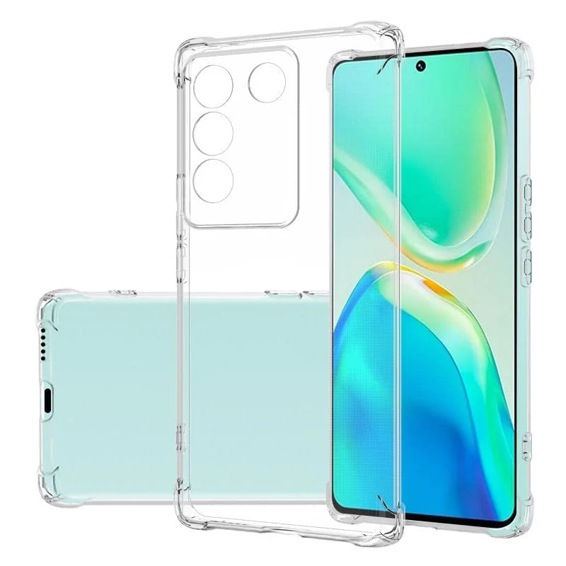 DL3 Mobilak Case Compatible with Vivo V27e, Cover Silicone Transparent TPU Gorilla Anti-shock Protector Camera Shockproof Corners - Clear