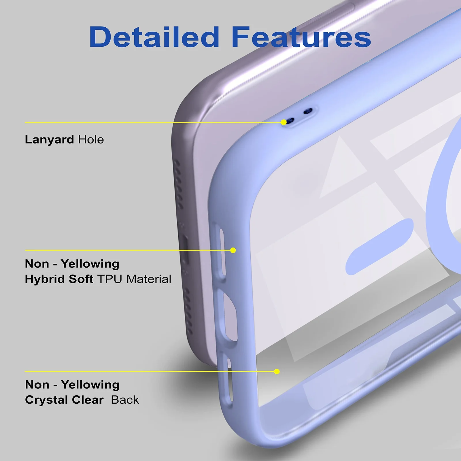 DL3 Mobilak MagSafe-Compatible Clear Magnetic Case for iPhone X / iPhone XS - Sierra Blue