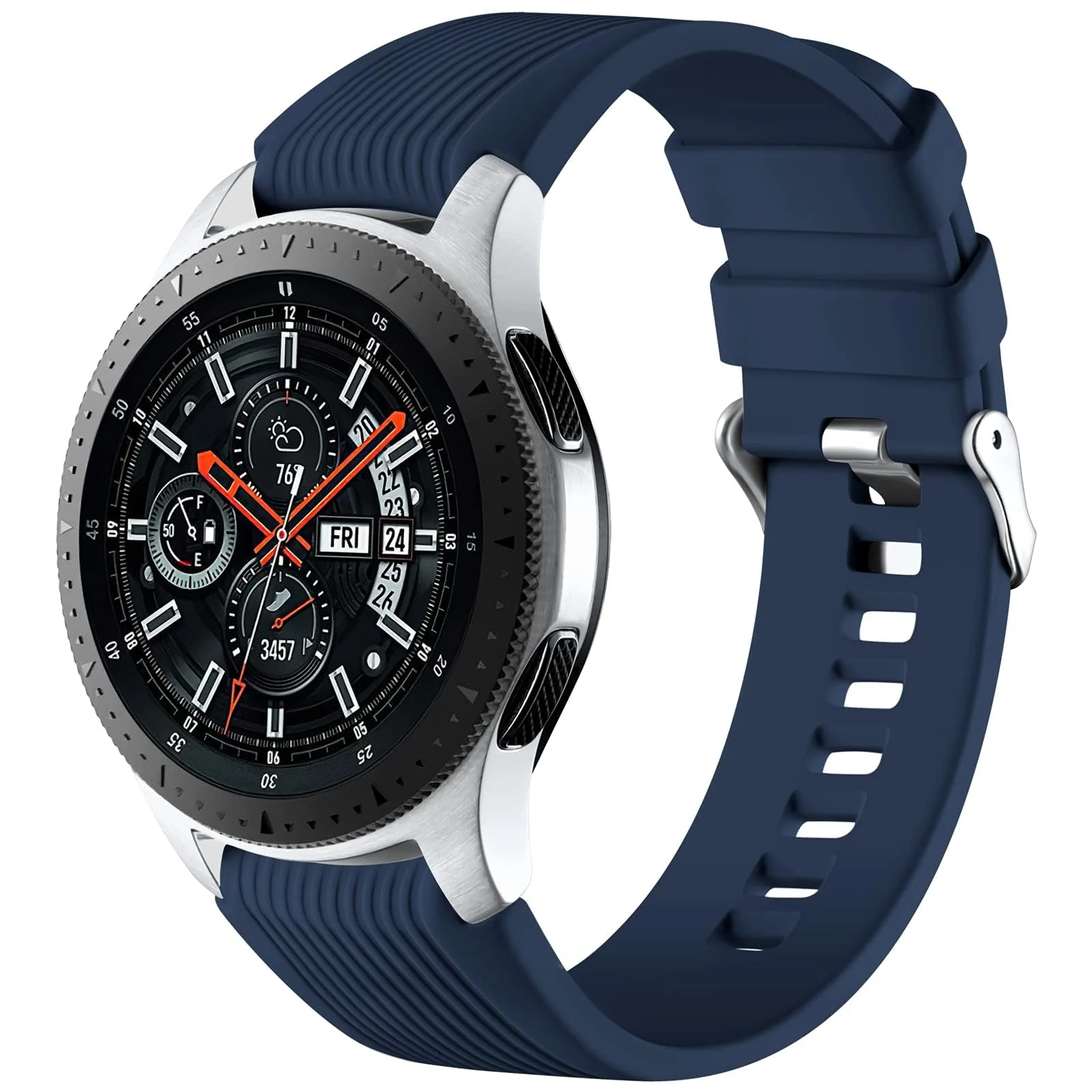 DL3 MOBILAK Silicone Bands 22MM Strap Compatible with Samsung galaxy watch3 45mm/galaxy 46mm/Gear S3/Huawei watch GT3 46MM/GT2E/GT2 Pro/GT GT2 46MM/Honor Magic Watch2 46mm/Compatible - Navy Blue