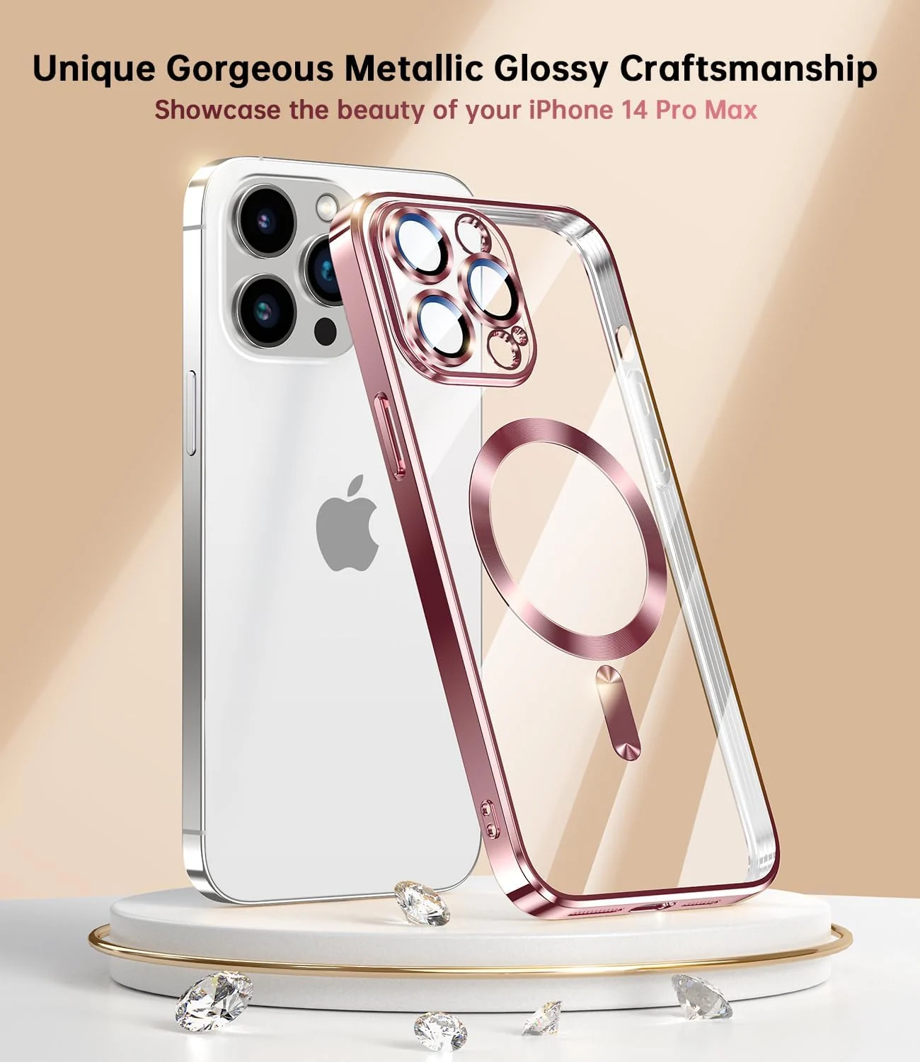 DL3 Mobilak Clear MagSafe-Compatible Magnetic Case for iPhone 11 Pro Max (6.5 Inch) with Camera Protection - Pink