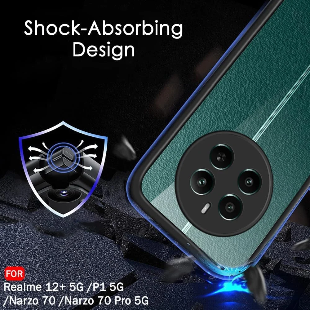 DL3 Mobilak Clear TPU Case for realme 12 4G / realme 12 + Plus 5G / realme 13 4G, Camera protection, Shock-absorbing protection, Scratch-resistant surface - Gray