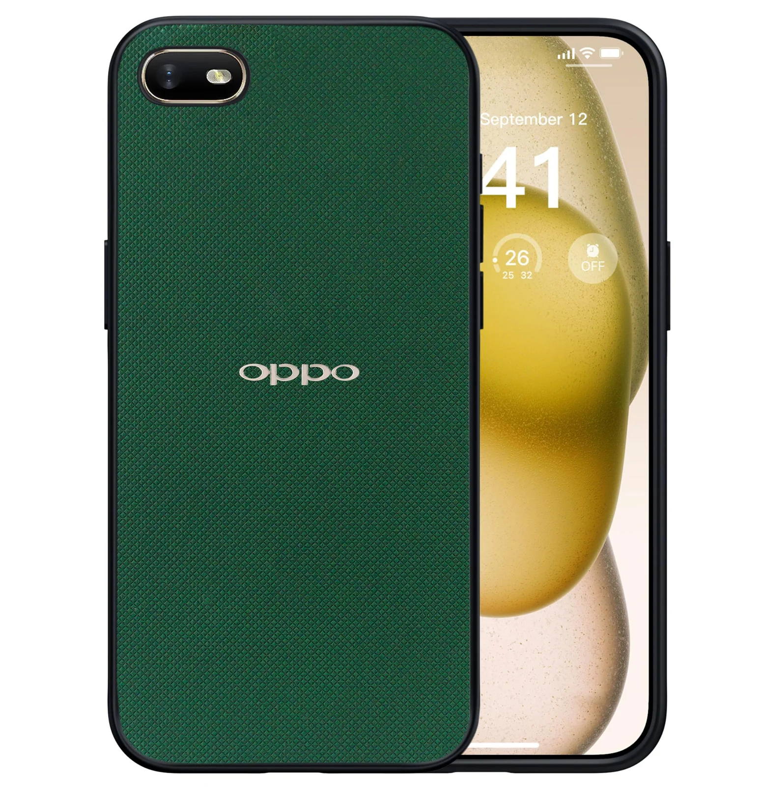 Dl3 Mobilak Compatible with Oppo A1K / Realme C2 Case Dual Layer Heavy Duty Cell Phone Protective Cover Shockproof Rugged with Non-Slip Textured - Black