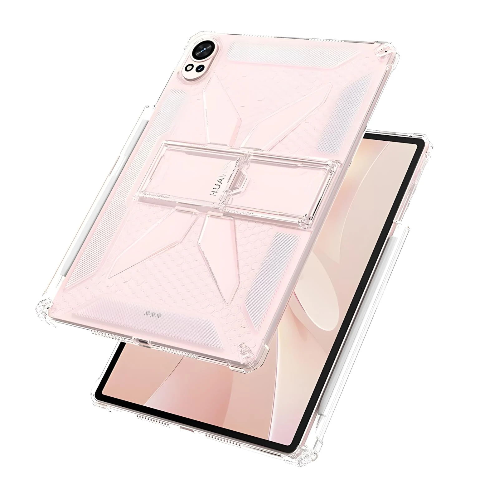 DL3 Mobilak Transparent Stand Case for Huawei MatePad Air 12 inch 2024/Matepad 12X 2024 Shockproof, Thin Slim Lightweight Anti-Yellowing Bumper, Kickstand Cover, with Pencil Holder - Clear