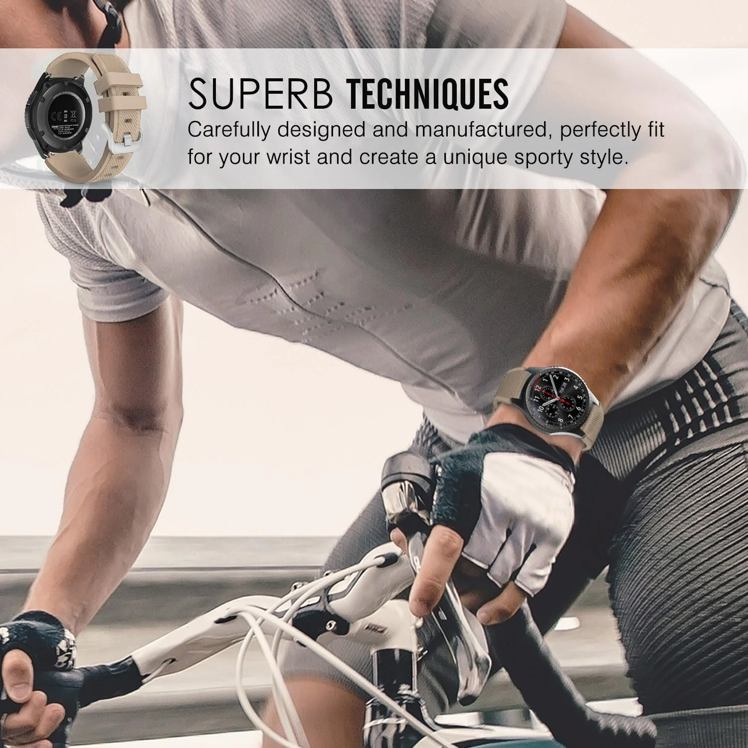 DL3 Mobilak Silicone Sport Band 22MM Xiaomi Redmi Watch 5 Active/5 Lite/Samsung Galaxy Watch 46mm/Watch 3 45mm/Gear S3/Huawei watch (GT6 GT5 GT4 GT3 GT2 GT 46MM)/GT2E/GT5 Pro/GT 6 Pro/Amazfit GTR 3/4 - Khaki