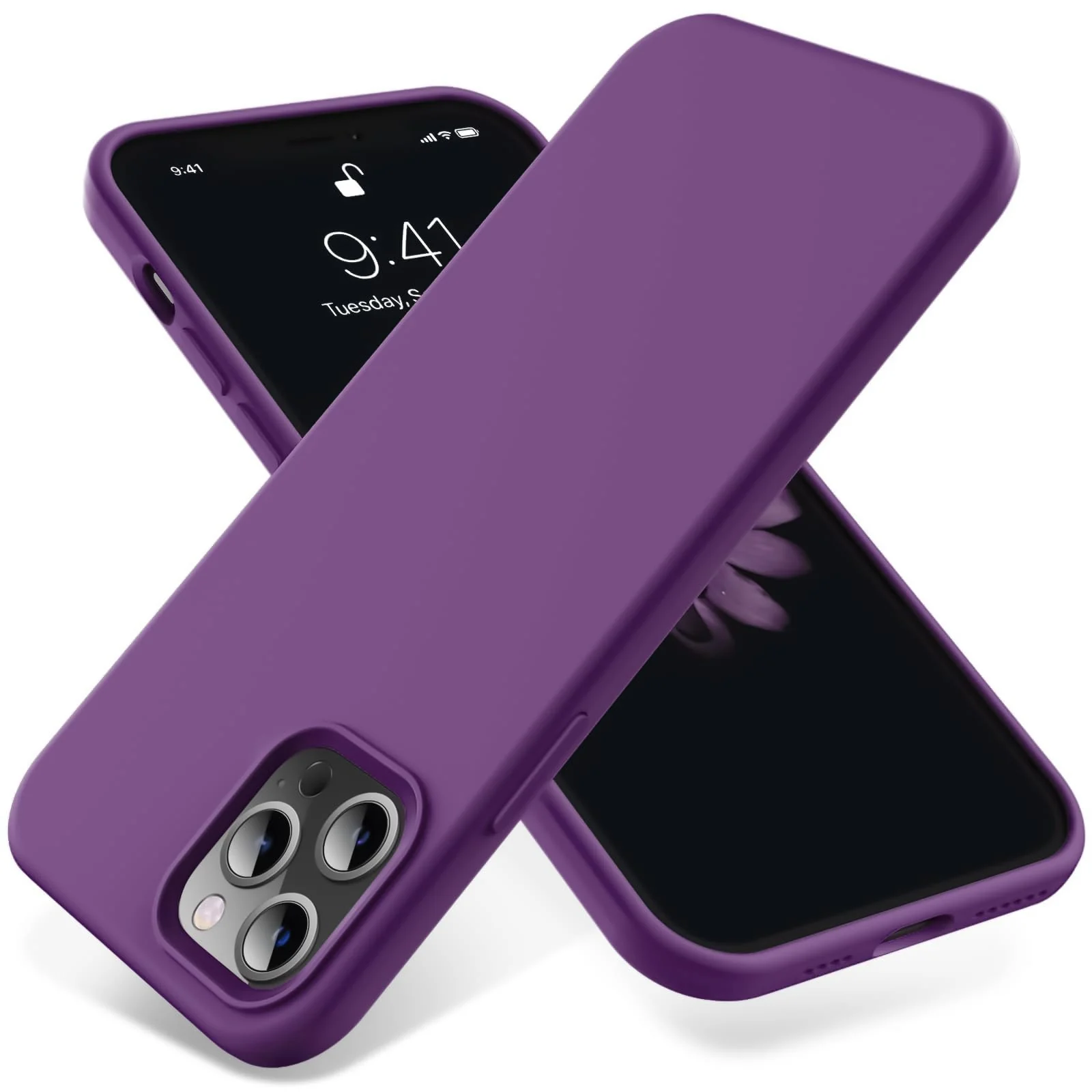 DL3 Mobilak Liquid Silicone Case for iPhone 11 Pro Max (6.5 Inch), Shock-absorbing protection, Scratch-resistant surface, Soft microfiber lining - A.Violet