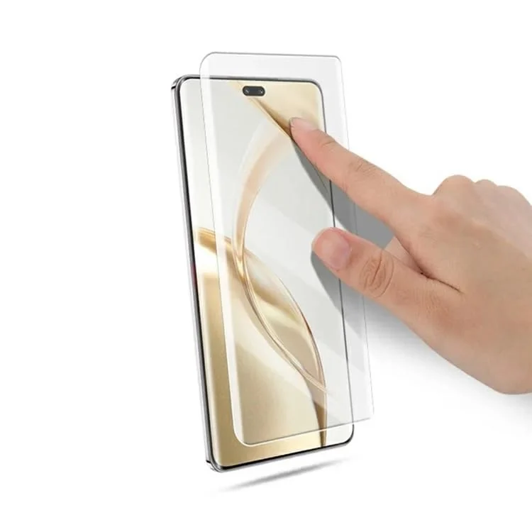 DL3 Mobilak Full Glass Screen Protector For Honor 200 5G Tempered Glass Full Glue Cover Screen Protector For Fingerprint Unlock Screen Glass Film - Clear