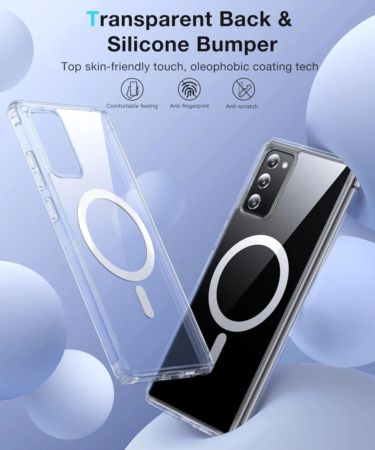 DL3 Mobilak for Samsung Galaxy Note 20 Case [Compatible with MagSafe] [Strong Magnet] [Non-Yellowing] Magnetic Slim Thin Bumper Phone Cover, Lightweight, and Durable - Clear