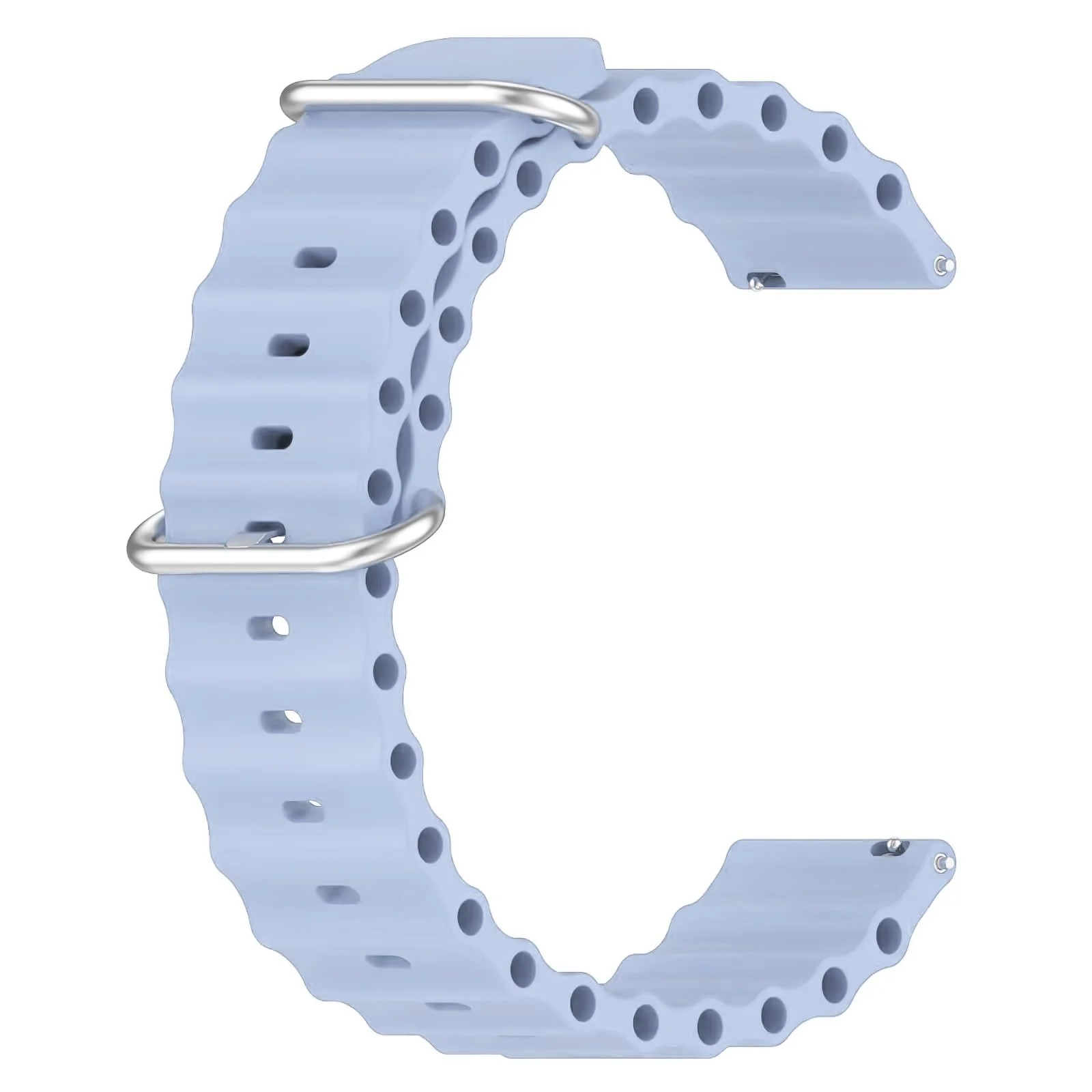 DL3 Mobilak 20mm Ocean Band for Samsung Galaxy Watch 7/6/5/4/FE Band 40mm 44mm/Galaxy Watch 6/4 Classic Bands 47mm 43mm 46mm 42mm/Watch 5 pro 45mm/3 41mm/Active 2, Adjustable Soft Silicone Sport Loop Ocean Strap - Baby Blue