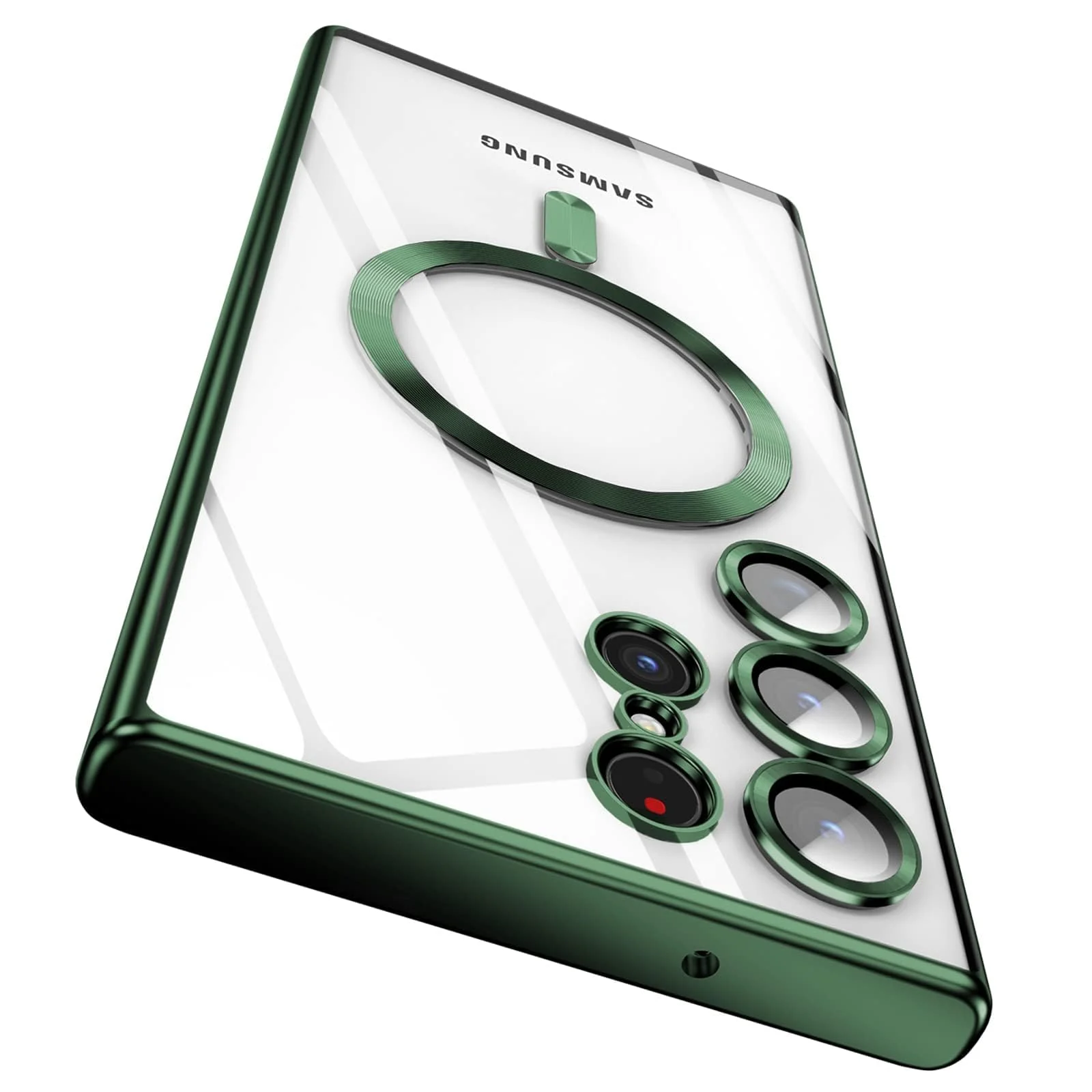 DL3 Mobilak Plated-Edge Protective Case for Samsung Galaxy S22 Ultra, Compatible with MagSafe accessories, Supports wireless charging, Camera protection - Green