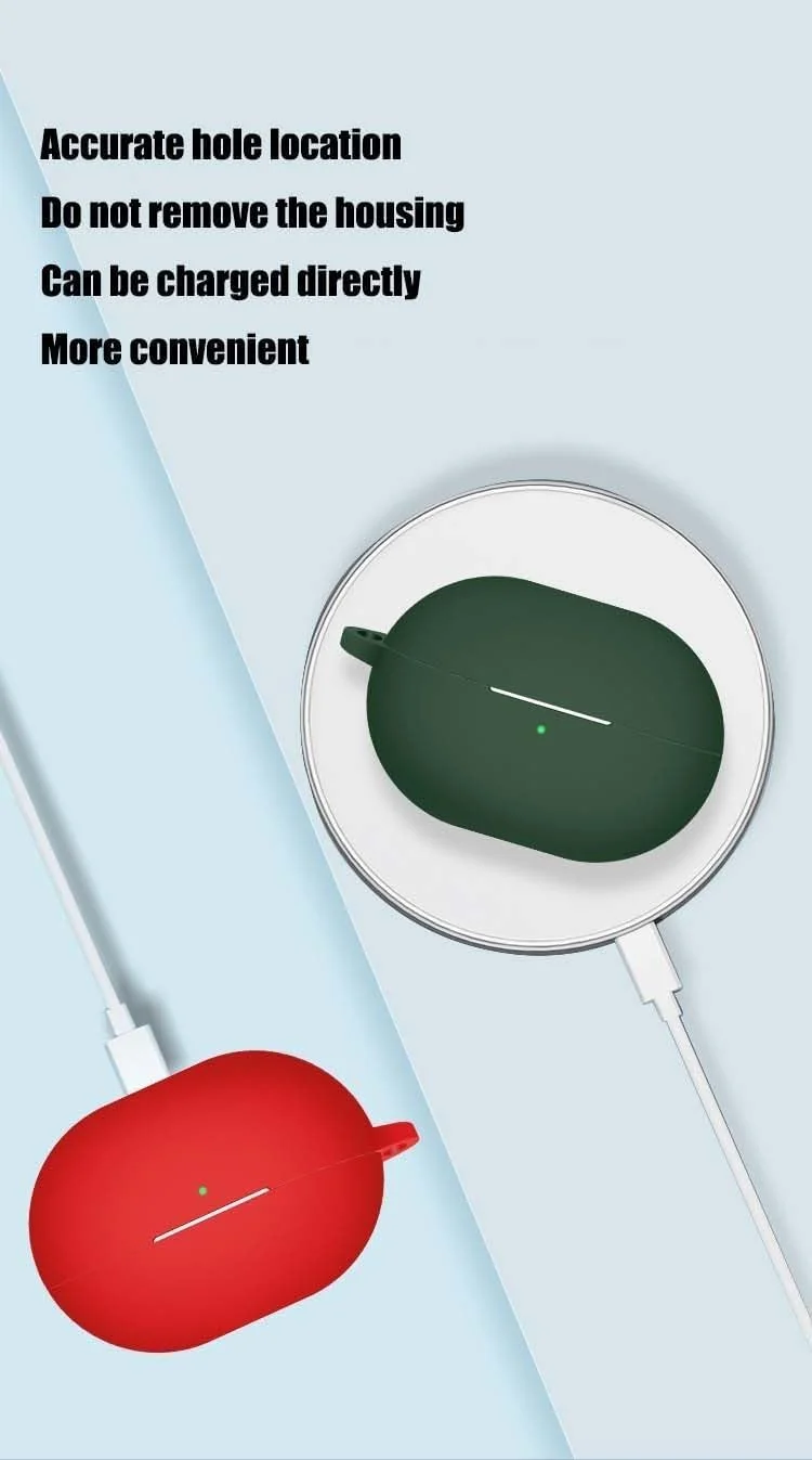 DL3 Mobilak Compatible with Huawei FreeBuds Pro 3 Case Cover, Soft Silicone Shockproof Protective Case Wireless Earbuds with Carabiner, Front LED Visible - Green