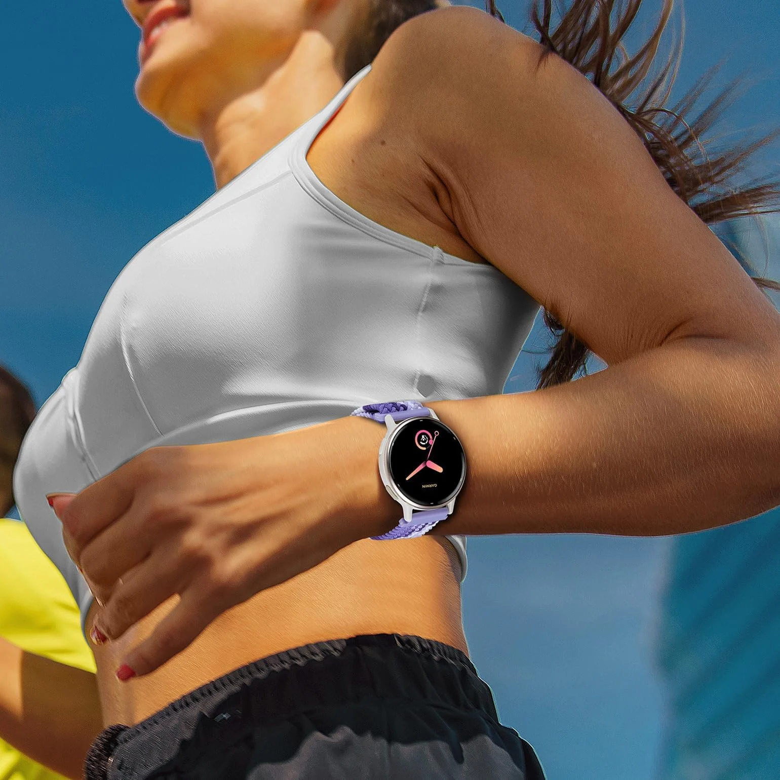 DL3 Mobilak 22mm Magnetic Band for Redmi Watch 5 Active/5 Lite/Samsung Galaxy Watch 3 45mm/Watch 46mm/Gear S3/Huawei watch GT6 GT5 46MM/GT2E/GT6 Pro/GT 5 Pro/Amazfit GTR 4/3, Stretchy Braided Nylon Sport Strap - Gradient Purple