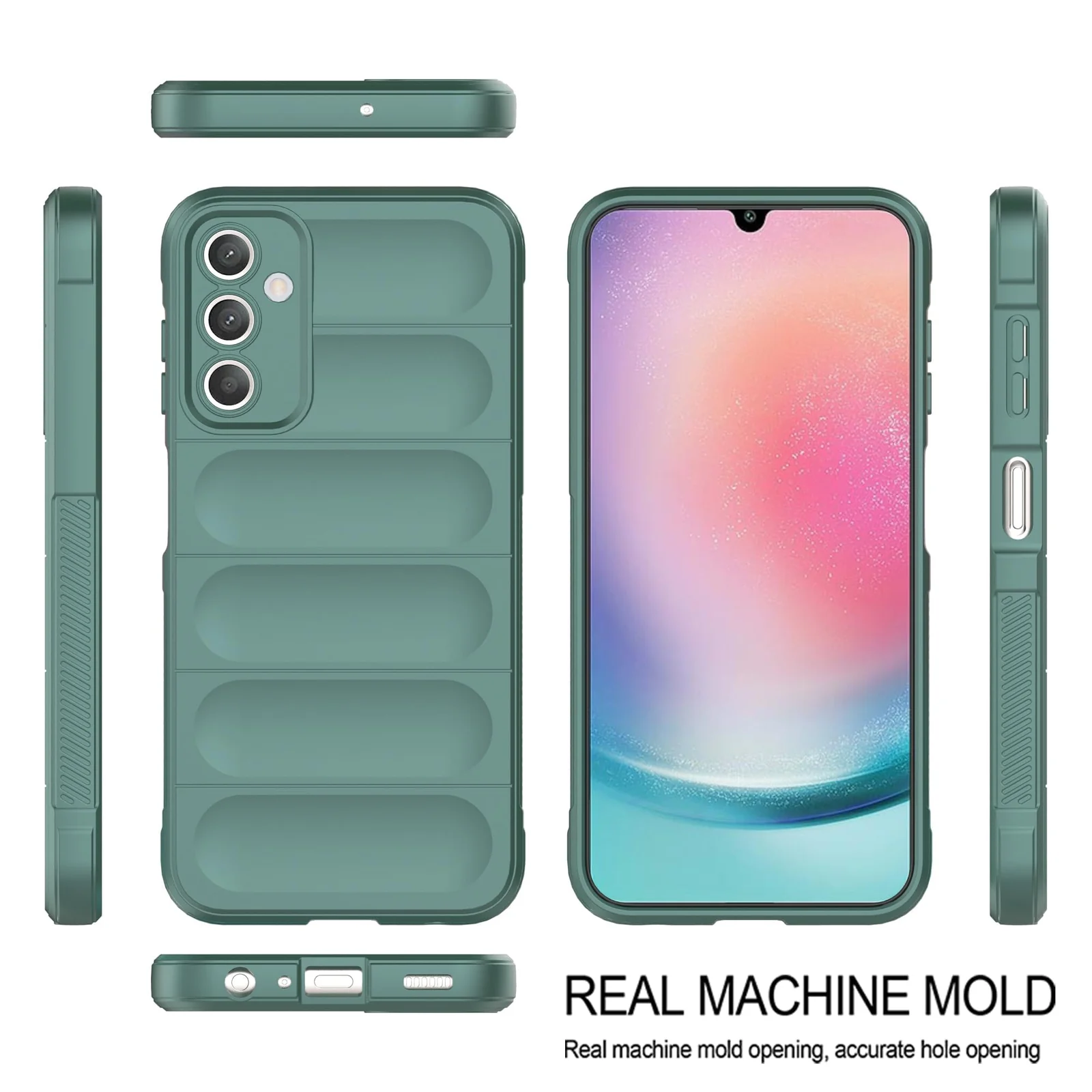 DL3 Mobilak Soft Silicone Protective Case for Samsung Galaxy A15 with Camera Protection and Shockproof Design - Green