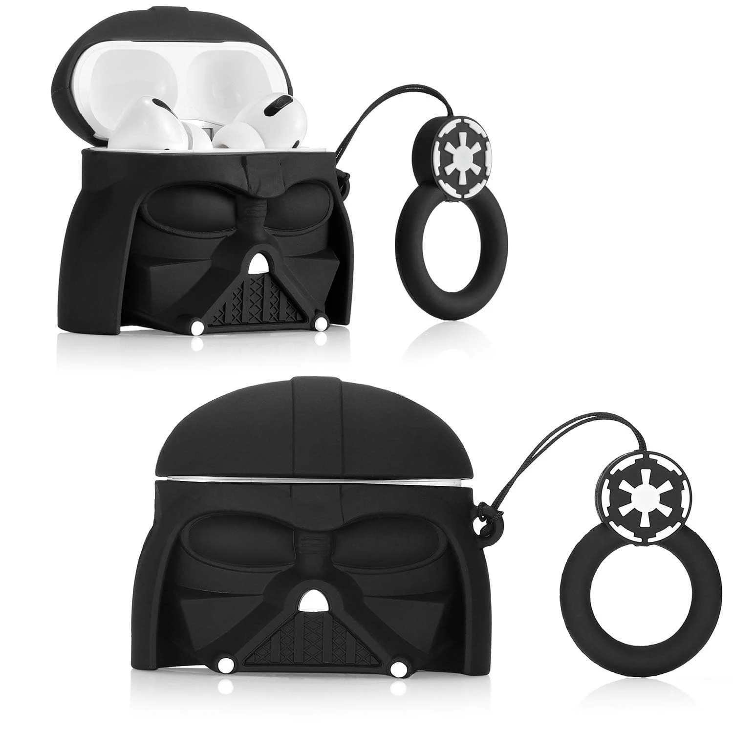 DL3 Mobilak For AirPods Pro Case Soft Silicone Shockproof Cover for Apple AirPods Pro, New 3D Cute Cartoon Creative Fun Case Skin with Keychain Design for AirPods Pro Charging Case 2019 - Black Man