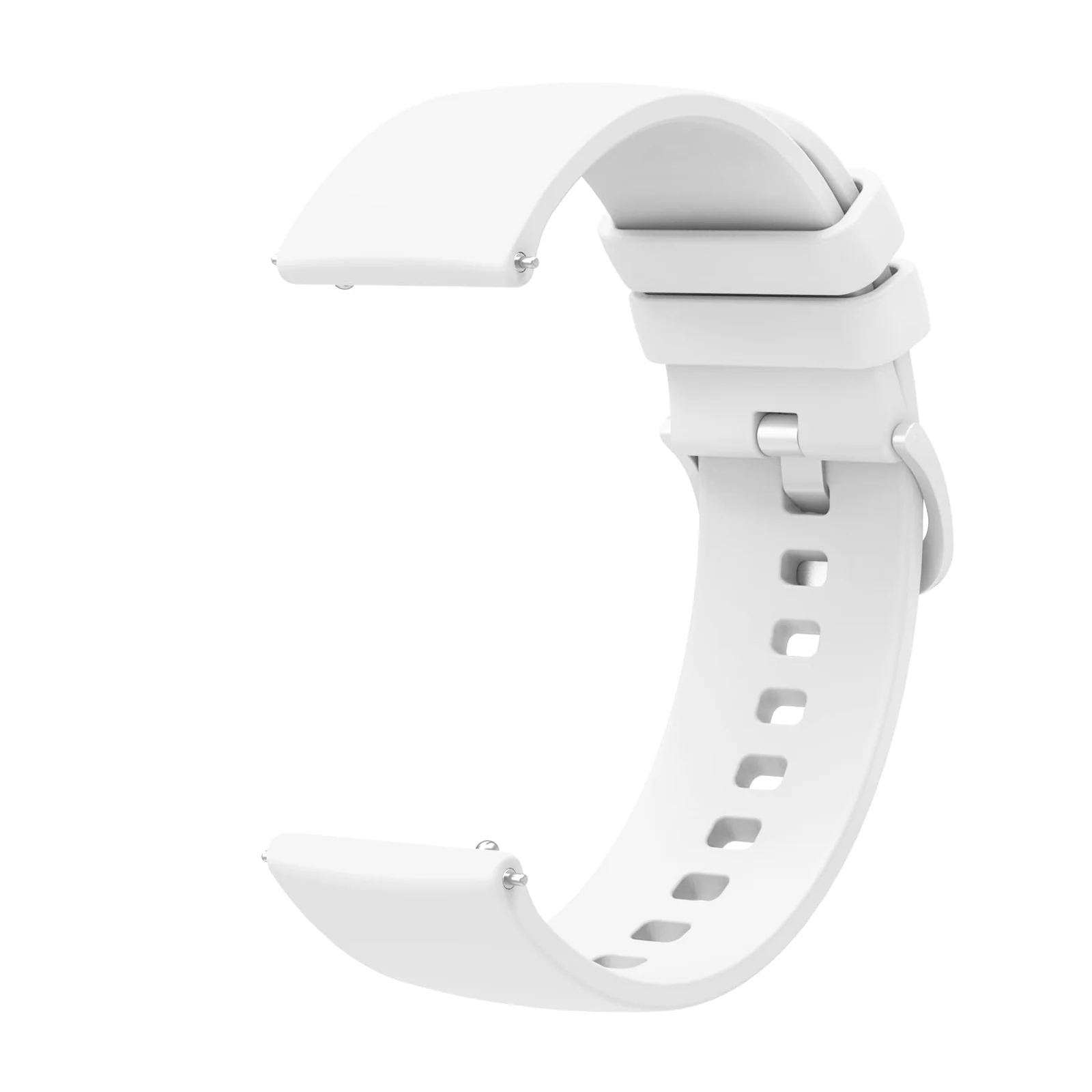 DL3 Mobilak Silicone Buckle Band 22MM Strap For Xiaomi Redmi Watch 5 Active/5 Lite/Samsung Galaxy Watch 3 45mm/Watch 46mm/Gear S3/Huawei watch GT5 GT4 GT3 GT2 GT 46MM/GT2E/GT3 Pro GT 5 Pro - White