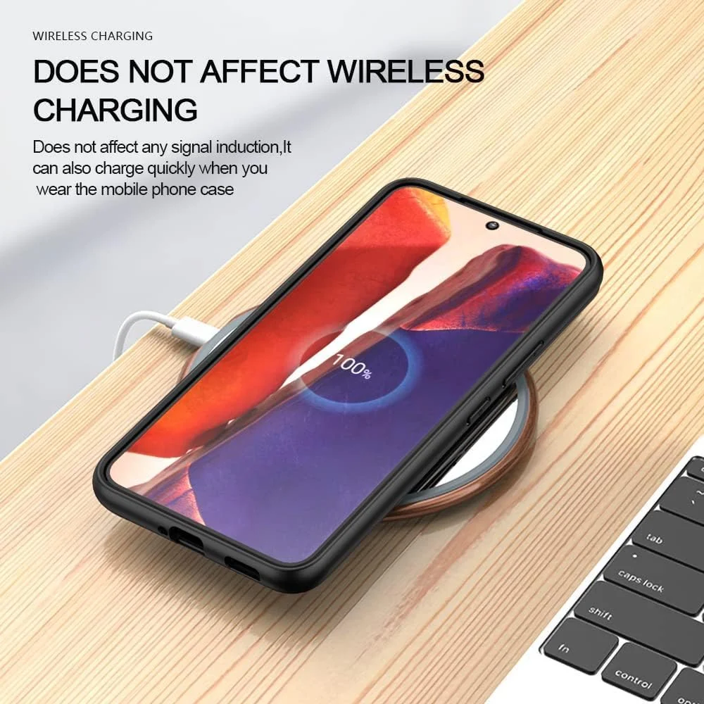 DL3 Mobilak Clear TPU Case for Samsung Galaxy S21 + Plus 5G, Supports wireless charging, Shock-absorbing protection, Non-slip grip - Black