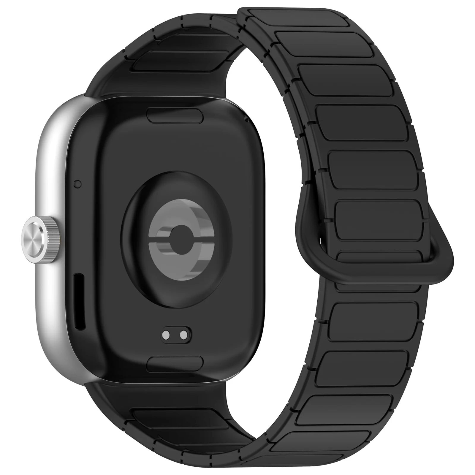 DL3 Mobilak Magnetic Strap for Redmi Watch 4/5/6/Xiaomi Smart Band 8 Pro/Band 9 Pro Replacement Straps Strong Silicone, Easy to Wear, Waterproof, Sporty, Daily Wear Watchbands for Men and Women - Black
