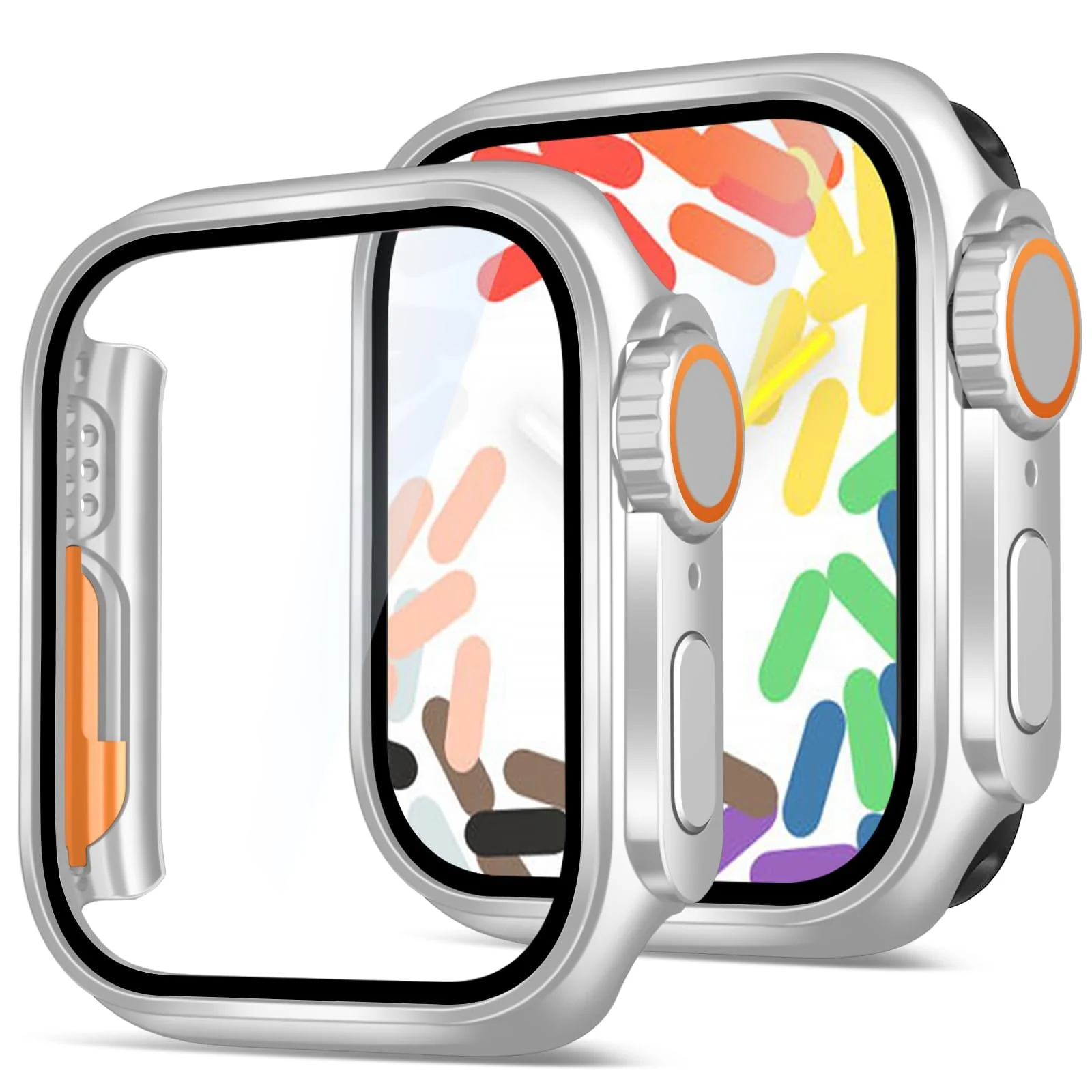 DL3 Mobilak for Apple Watch 44mm Screen Protector Case, [Looks Like Ultra Protector Case] Built-in Tempered Glass Screen Unique Design Case Cover for iWatch 44mm Series 6/5/4/SE2/SE