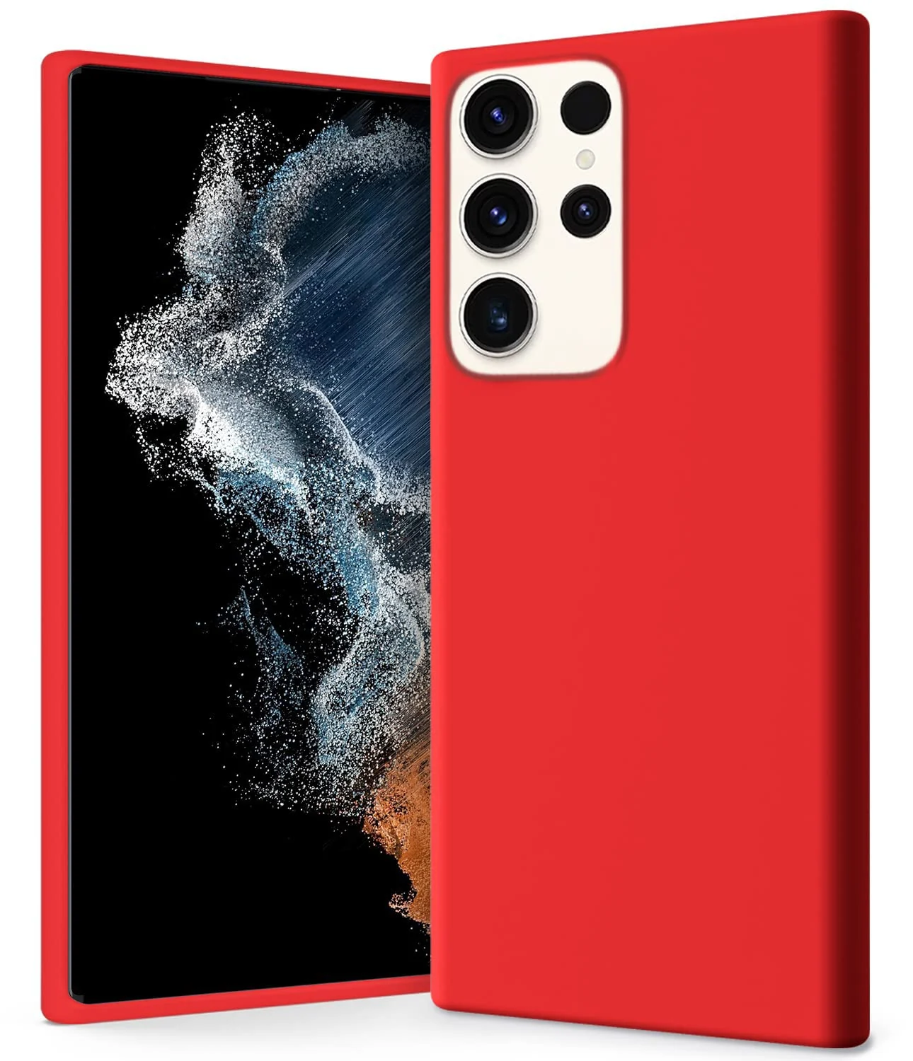 Dl3 Mobilak Samsung Galaxy S23 Ultra Case,Soft Flexible Silicone Gel Rubber Bumper Cover,Slim Fit Full Body Shockproof Protective Phone Case for Samsung Galaxy S23 Ultra 5G (Red)