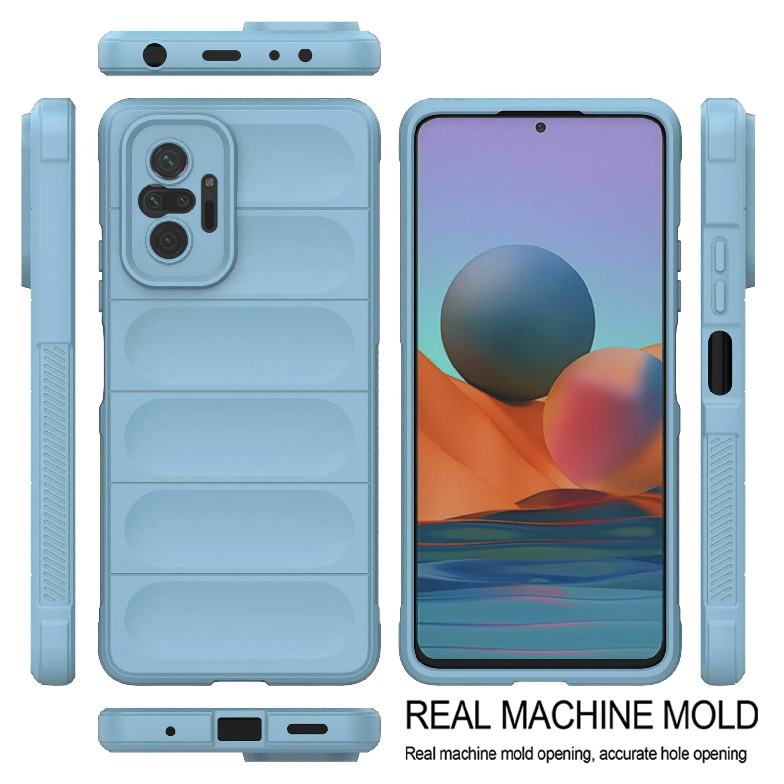 DL3 Mobilak Flexible Silicone and TPU Protective Case with Camera Protection for Xiaomi Redmi Note 10 Pro / Note 10 Pro Max - Baby Blue