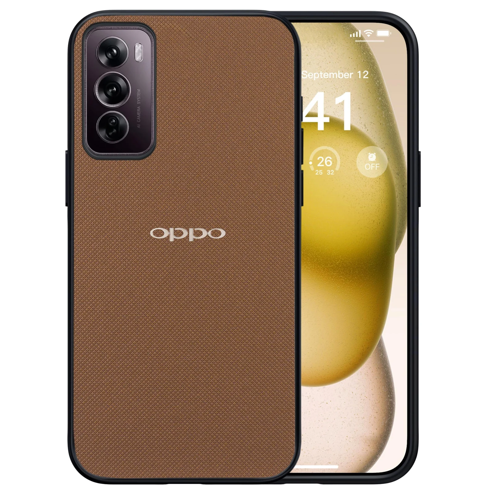Dl3 Mobilak Compatible with Oppo Reno12 5G / Oppo Reno 12 5G Case Dual Layer Heavy Duty Cell Phone Protective Cover Shockproof Rugged with Non-Slip Textured - Black