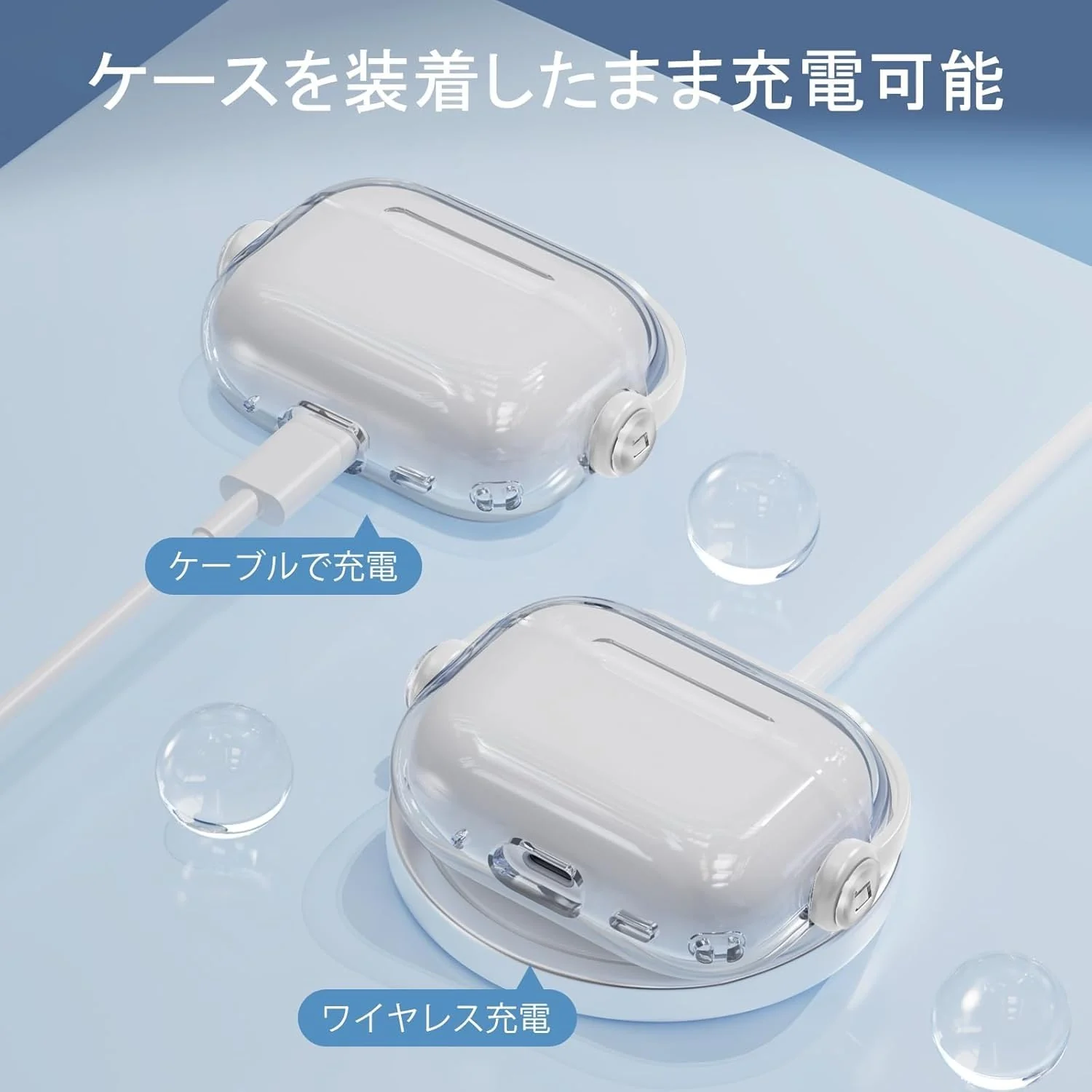DL3 Mobilak Case for Apple AirPods 4 [With Closure Lid] [Front LED Visible] [With Wrist Strap] Skin Case Compatible with AirPods 4(2024) - Clear White