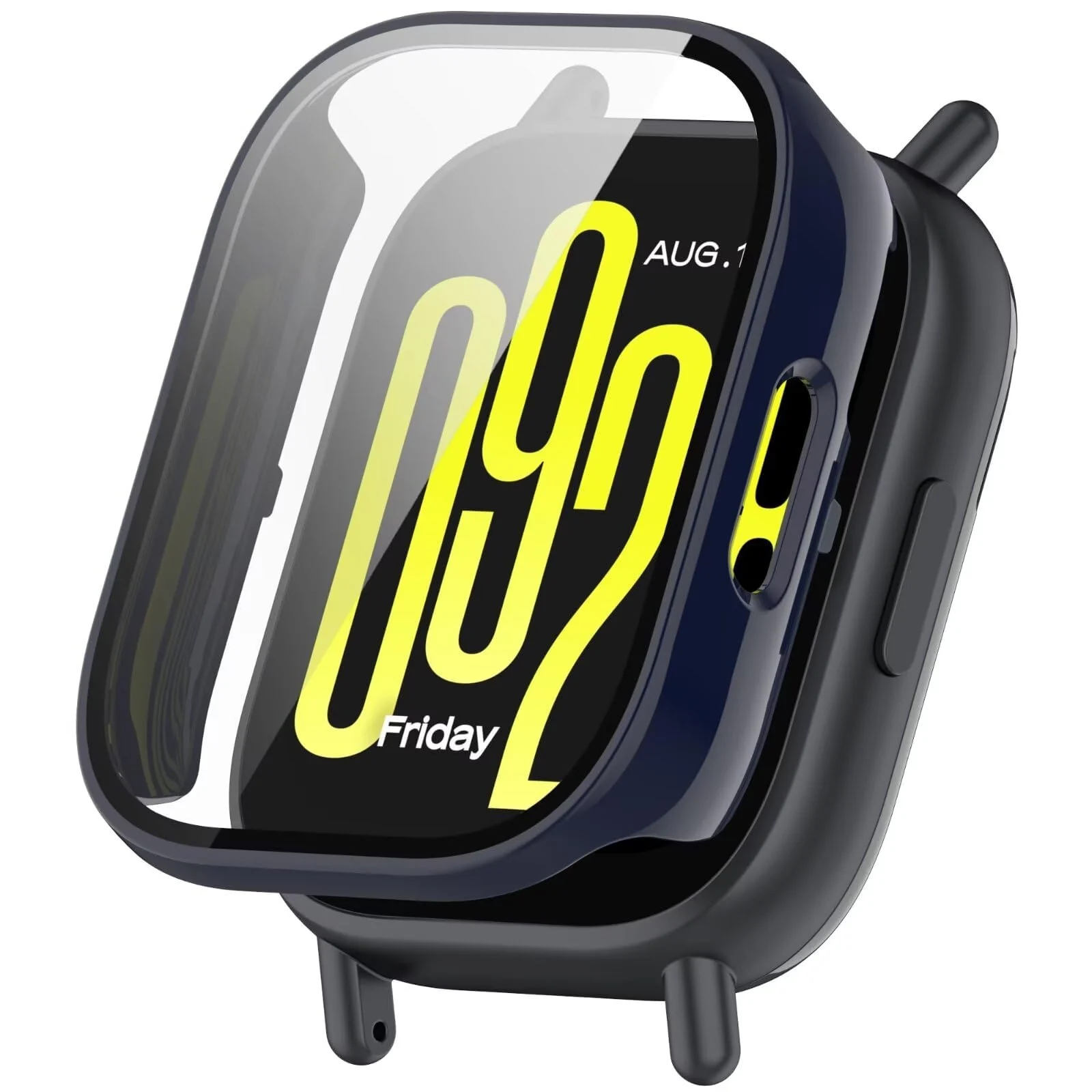 DL3 MOBILAK Full-Coverage Watch Case with Tempered Glass for Xiaomi Redmi Watch 5 Active, Blue