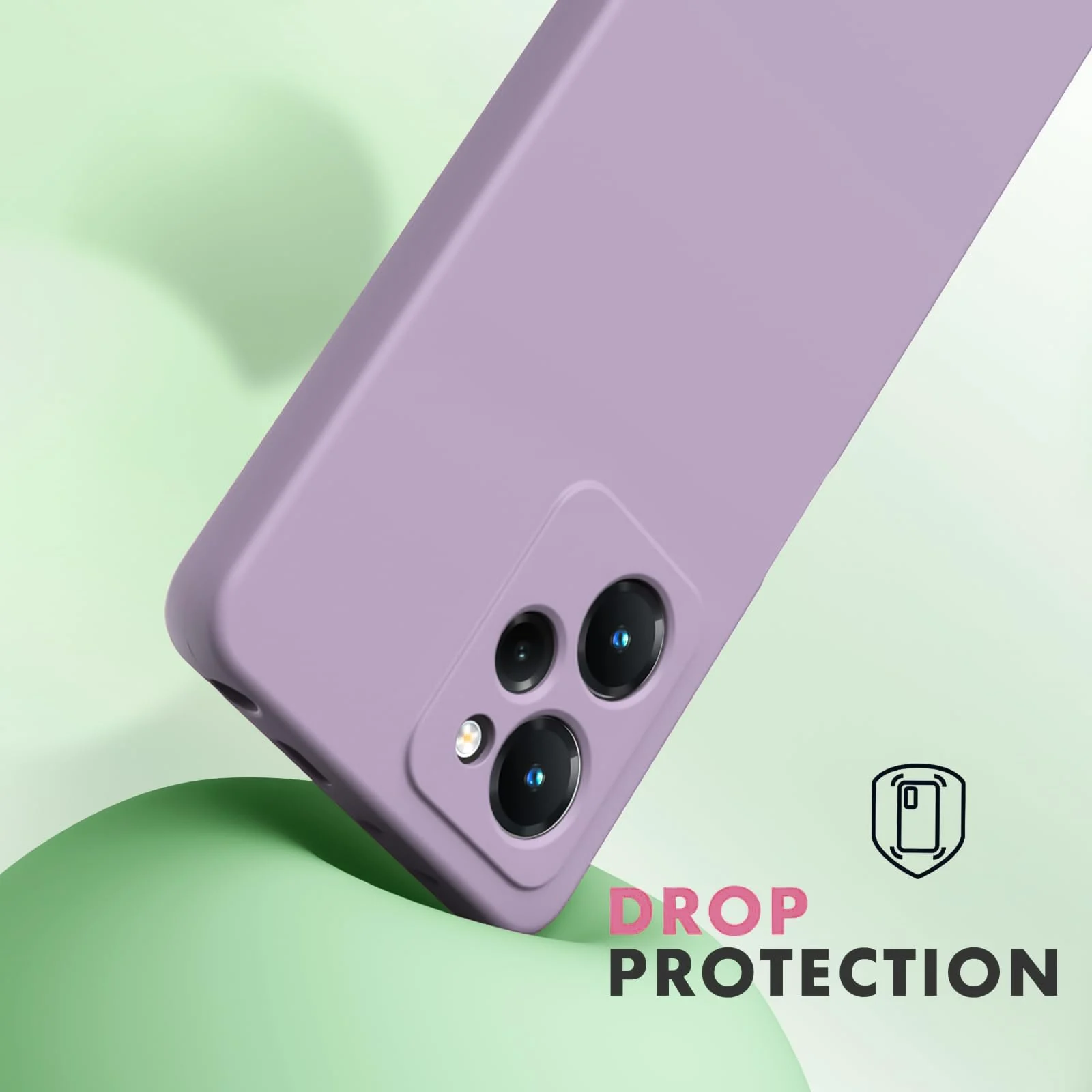 DL3 Mobilak Soft Silicone Protective Case for POCO X5 Pro 5G with Microfiber Lining and Shockproof Design - Lavender