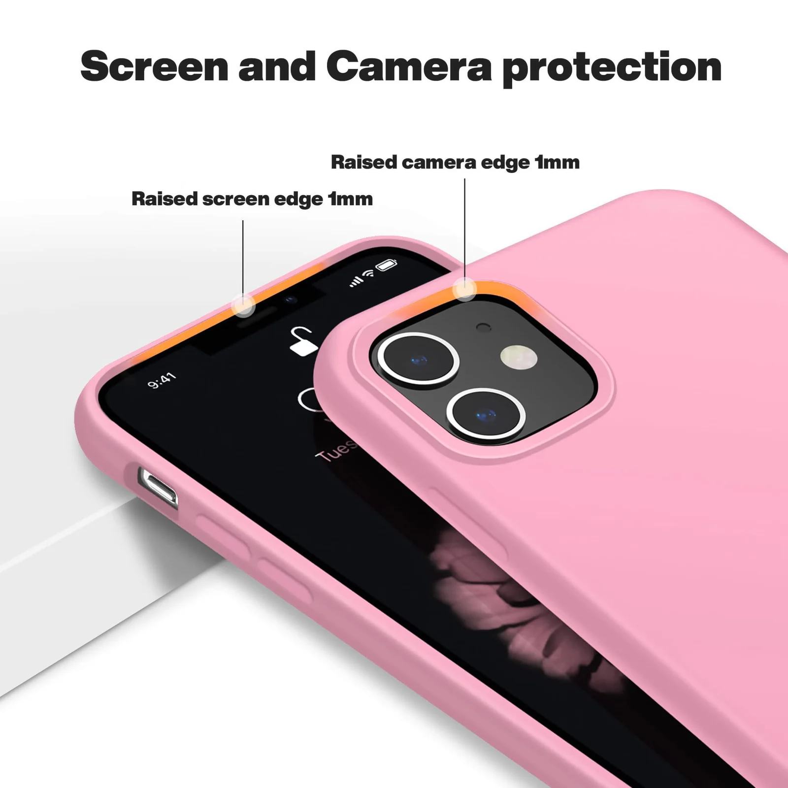 DL3 Mobilak Liquid Silicone Protective Case with Soft Microfiber Lining for iPhone 11 (6.1 Inch) - B.pink