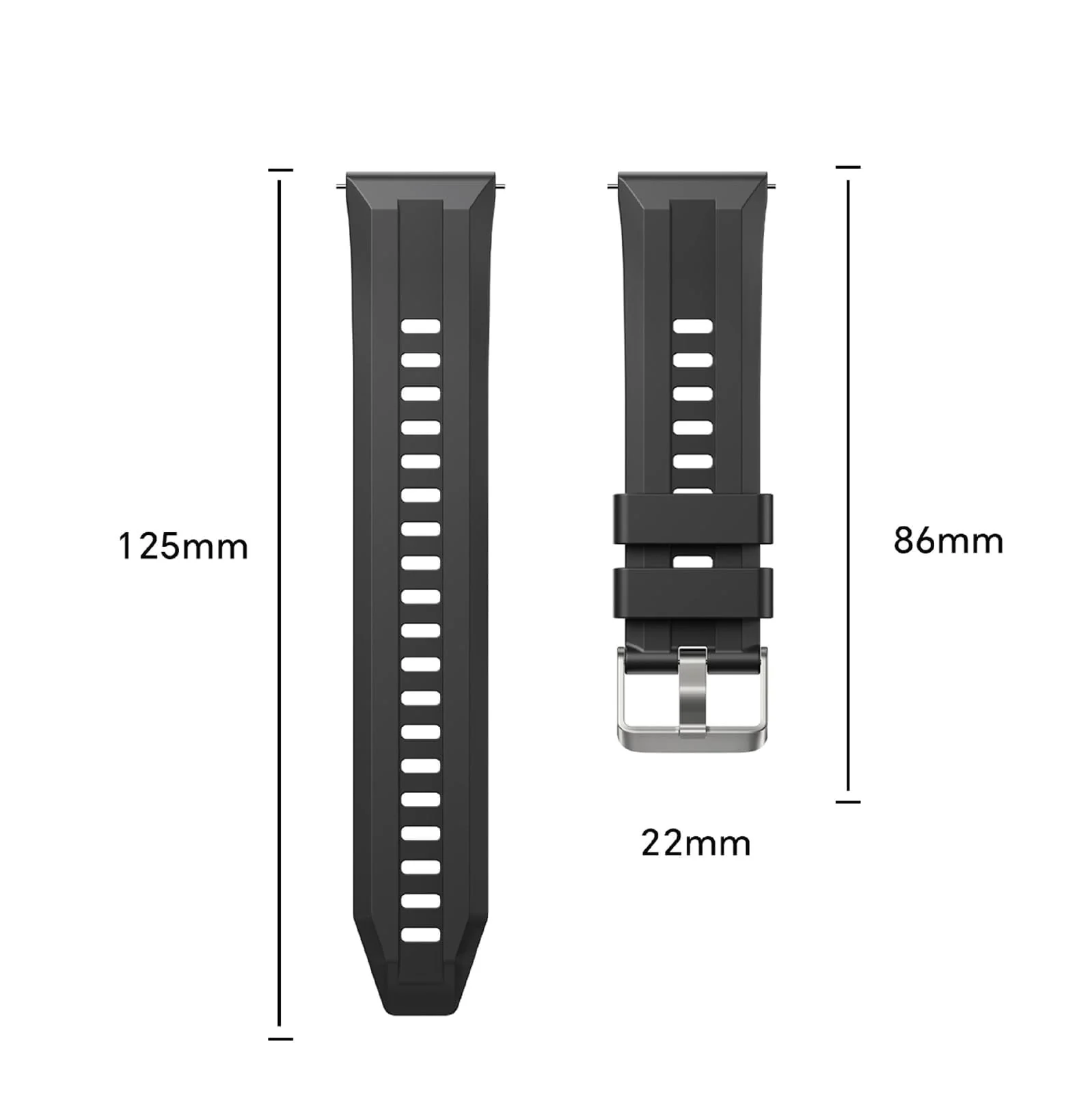 DL3 Mobilak Silicone Straps Compatible with Huawei GT 5 Pro 46 mm / GT5 46 mm / GT4 46mm Sports Wristbands Replacement Waterproof Silicone Strap, 22mm - Light Gray