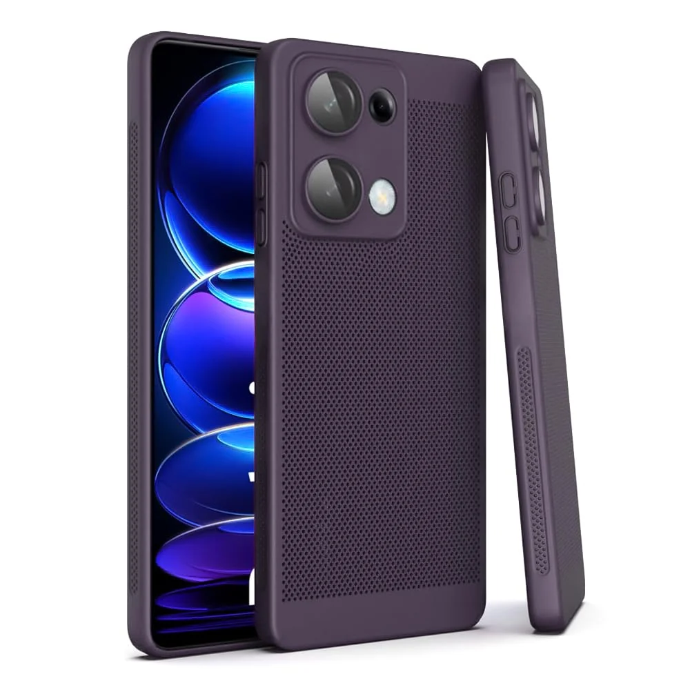 DL3 Mobilak Heat-Dissipation Hard PC Case with Built-In Camera Lens Protector for Xiaomi Redmi Note 13 4G - Purple