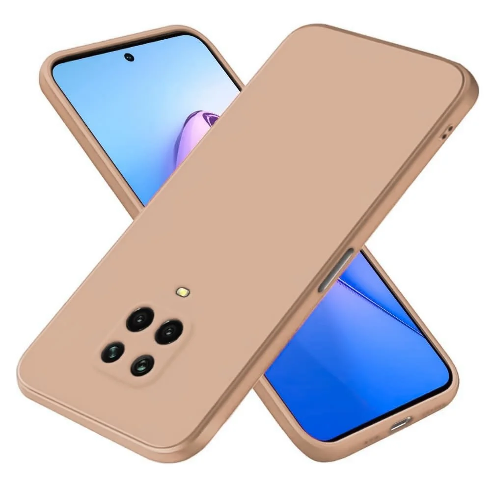 DL3 Mobilak Silicone Protective Case for Xiaomi Redmi Note 9S / 9 Pro / 9 Pro Max, Shock-absorbing protection, Scratch-resistant surface, Soft microfiber lining - Light Orange