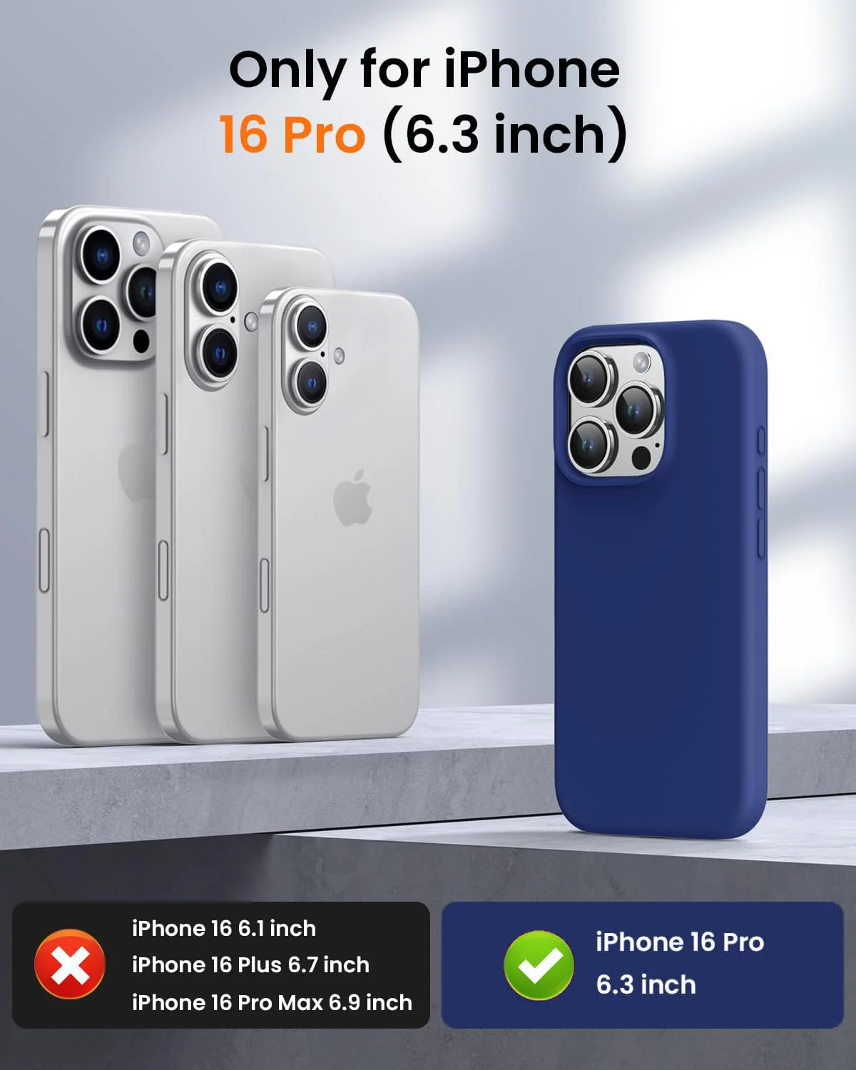 DL3 Mobilak Liquid Silicone Protective Case with Soft Microfiber Lining for iPhone 16 Pro Max - Blue