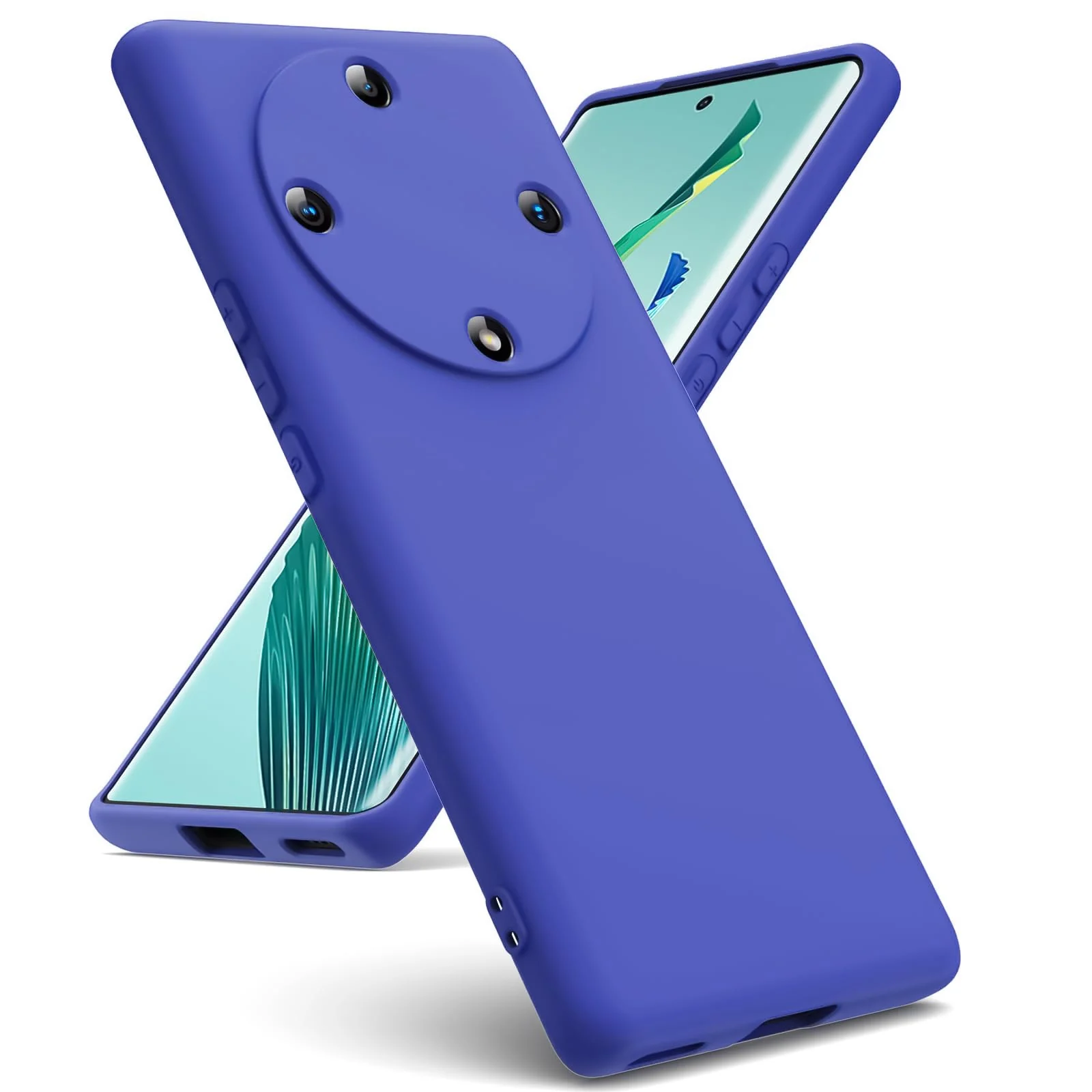 DL3 Mobilak Soft Silicone Protective Case for Honor X9a with Microfiber Lining and Shockproof Design - Light Blue