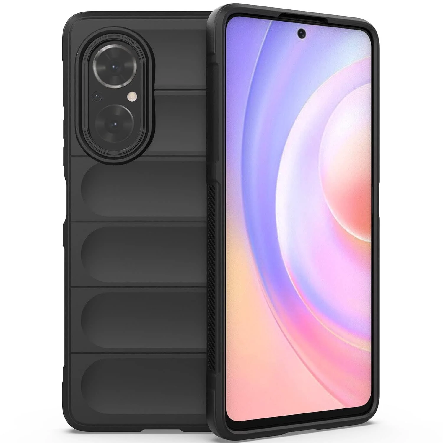 DL3 Mobilak Flexible Silicone and TPU Protective Case with Camera Protection for Huawei Nova 9 SE / Honor 50 SE - Black